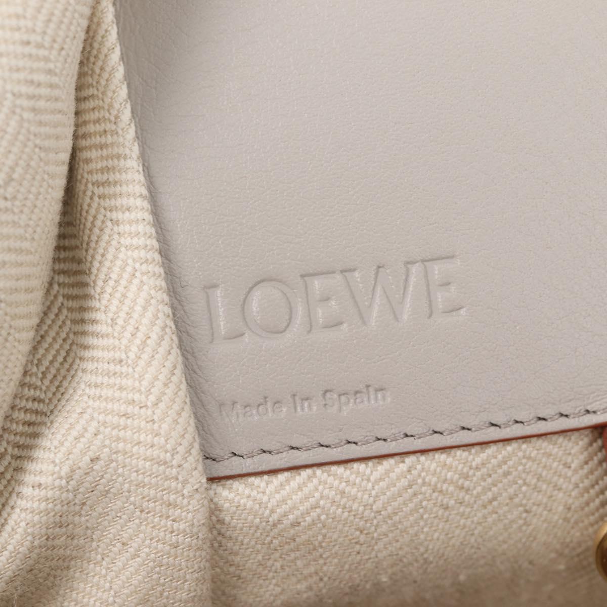 LOEWE Anagram Hammock Small Hand Bag Leather Gray Gold Auth BA5164M