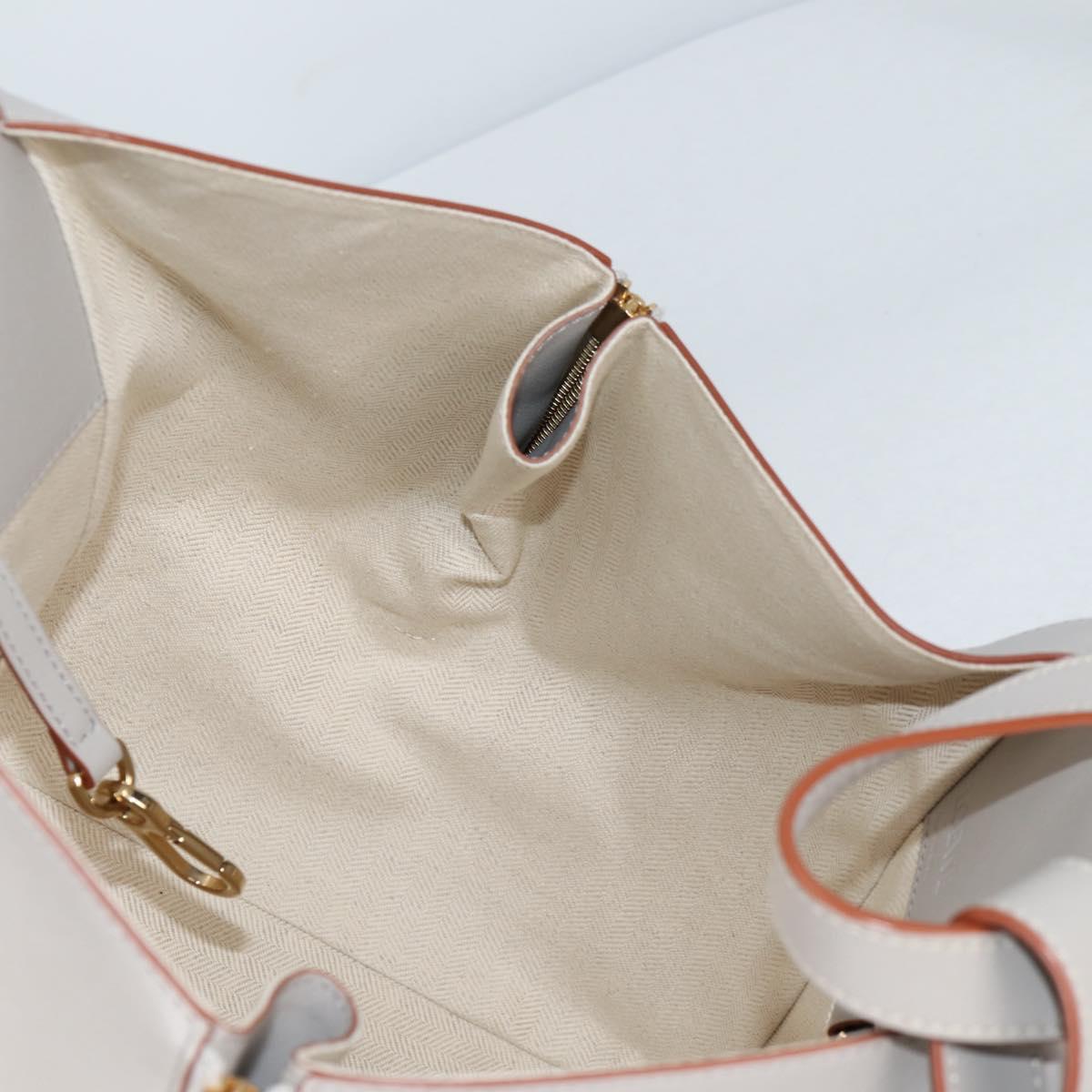 LOEWE Anagram Hammock Small Hand Bag Leather Gray Gold Auth BA5164M