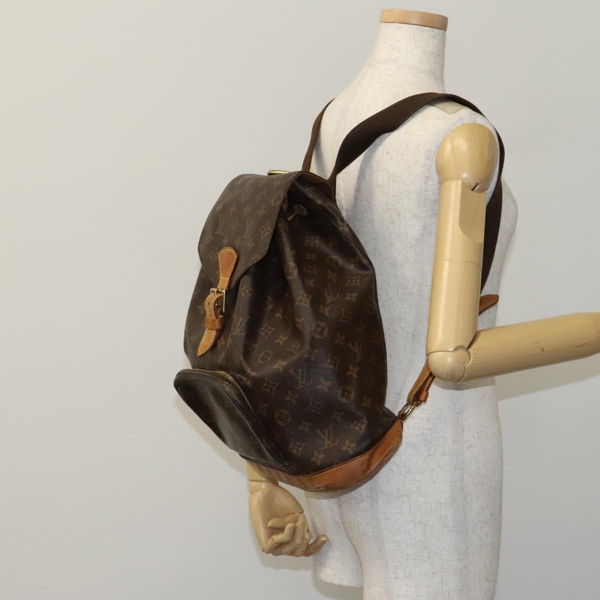 LOUIS VUITTON Monogram Montsouris GM Backpack M51135 LV Auth BA517