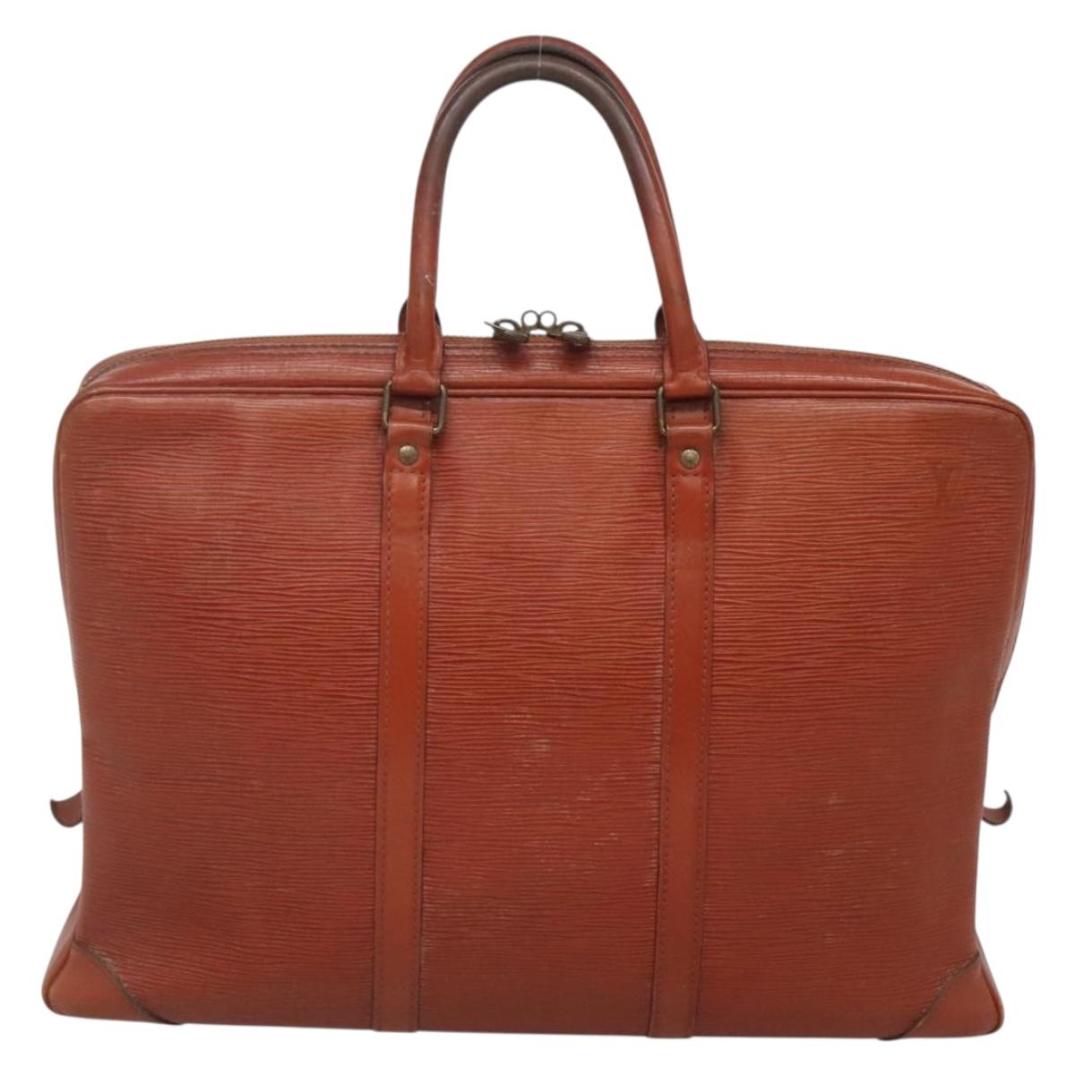 LOUIS VUITTON Epi Porte Documents Voyage Business Bag Brown M54478 Auth BA5171