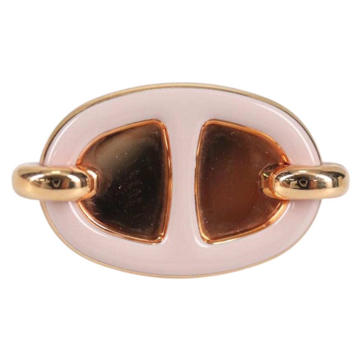 HERMES Pierce Mini Mayon Earring metal Pink Auth BA5179M