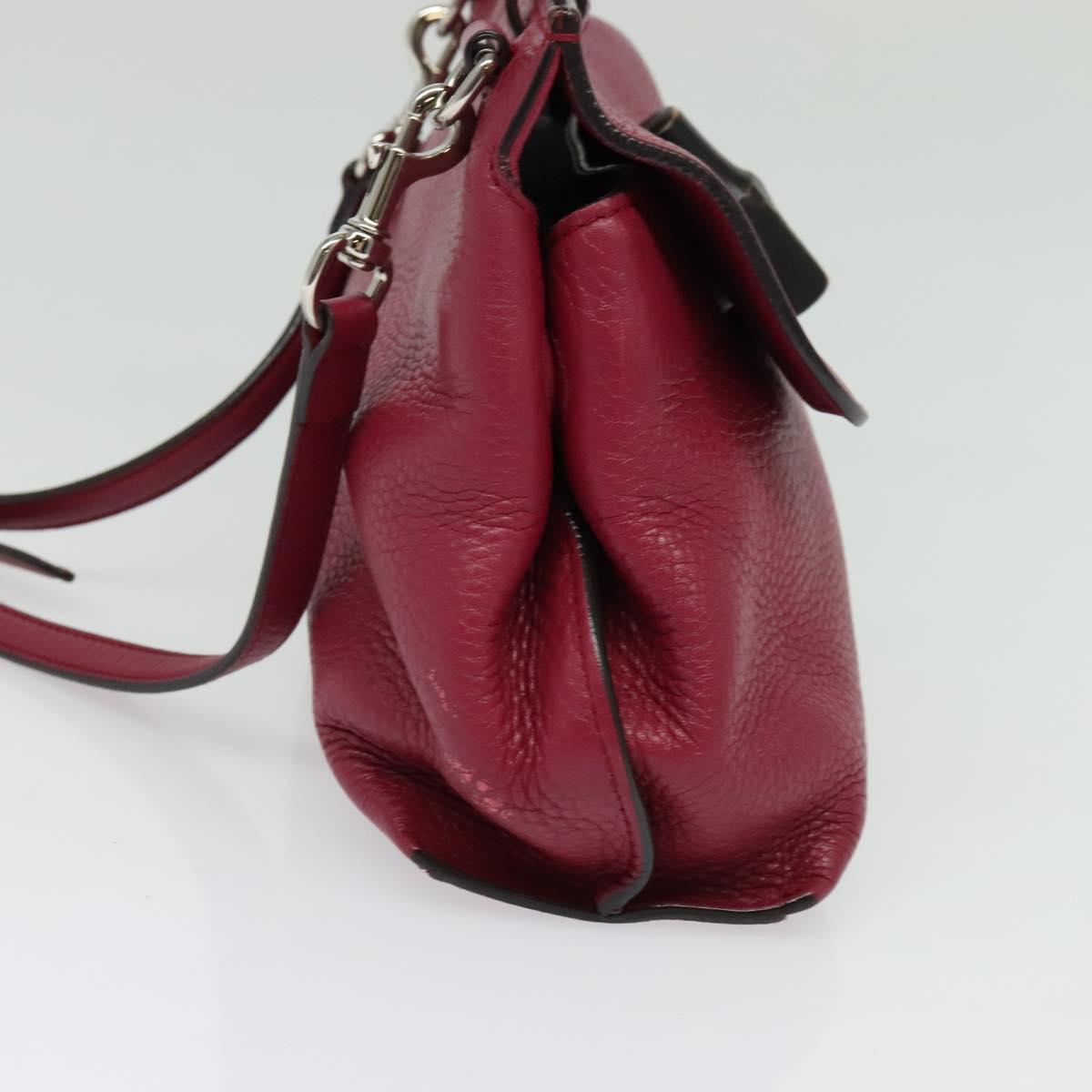 GUCCI Bamboo Daily Hand Bag Leather 2way Pink Silver 370831 Auth BA5180