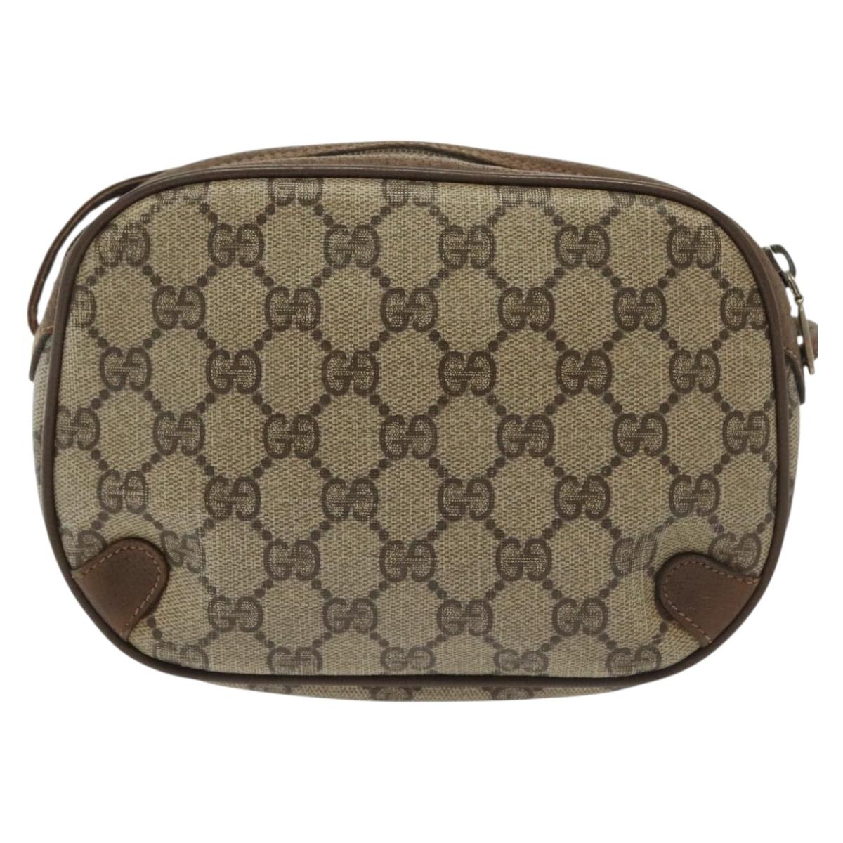 GUCCI GG Supreme Web Sherry Line Shoulder Bag PVC Beige 89 02 066 Auth BA5181