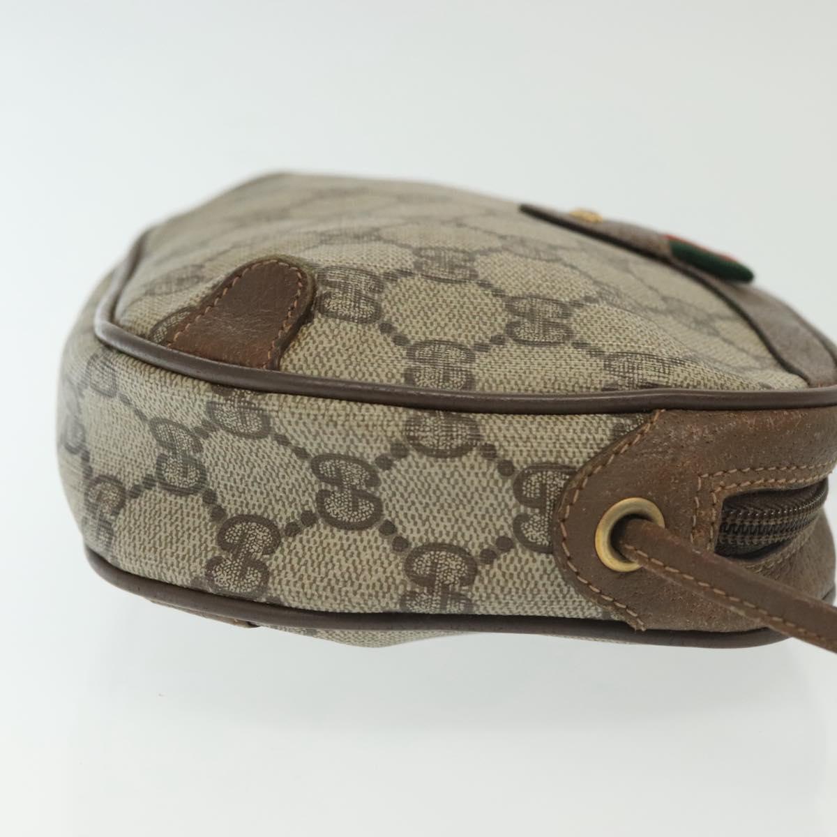 GUCCI GG Supreme Web Sherry Line Shoulder Bag PVC Beige 89 02 066 Auth BA5181