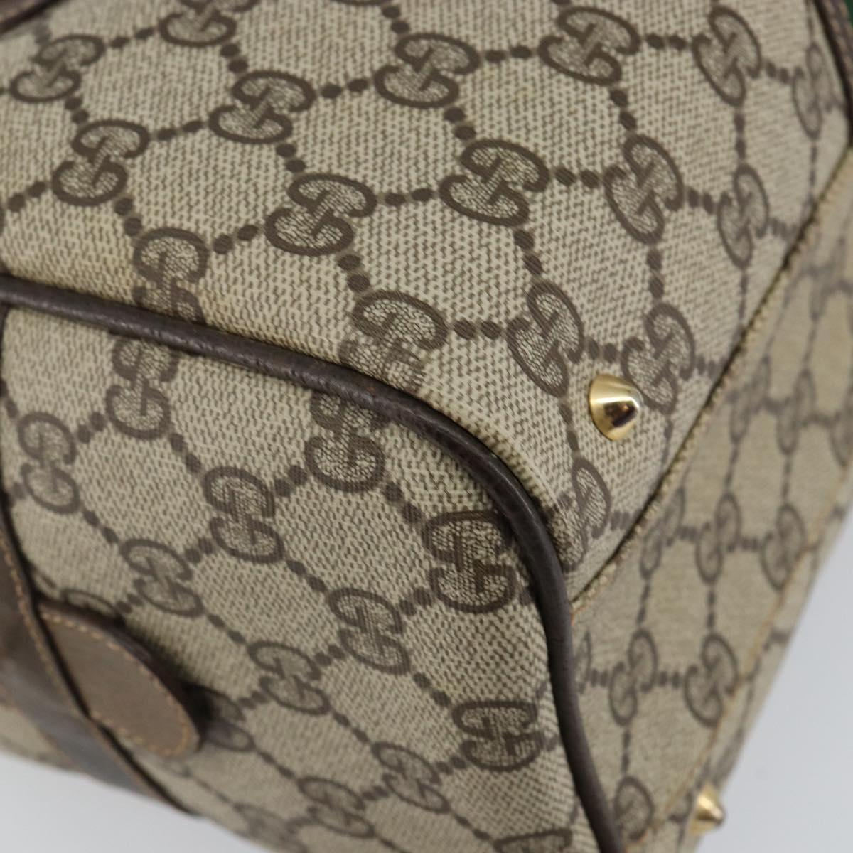 GUCCI GG Supreme Web Sherry Line Hand Bag PVC Beige Gold 67 01 4422 Auth BA5183
