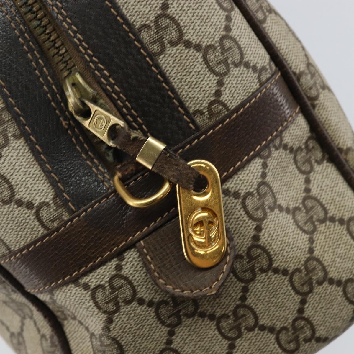 GUCCI GG Supreme Web Sherry Line Hand Bag PVC Beige Gold 67 01 4422 Auth BA5183