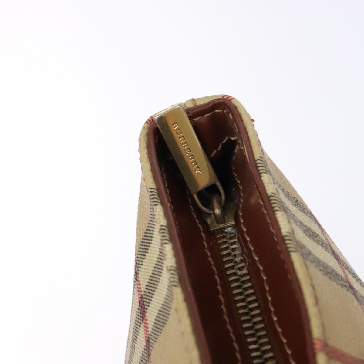 BURBERRY Nova Check Tote Bag PVC Beige Gold Auth BA5186
