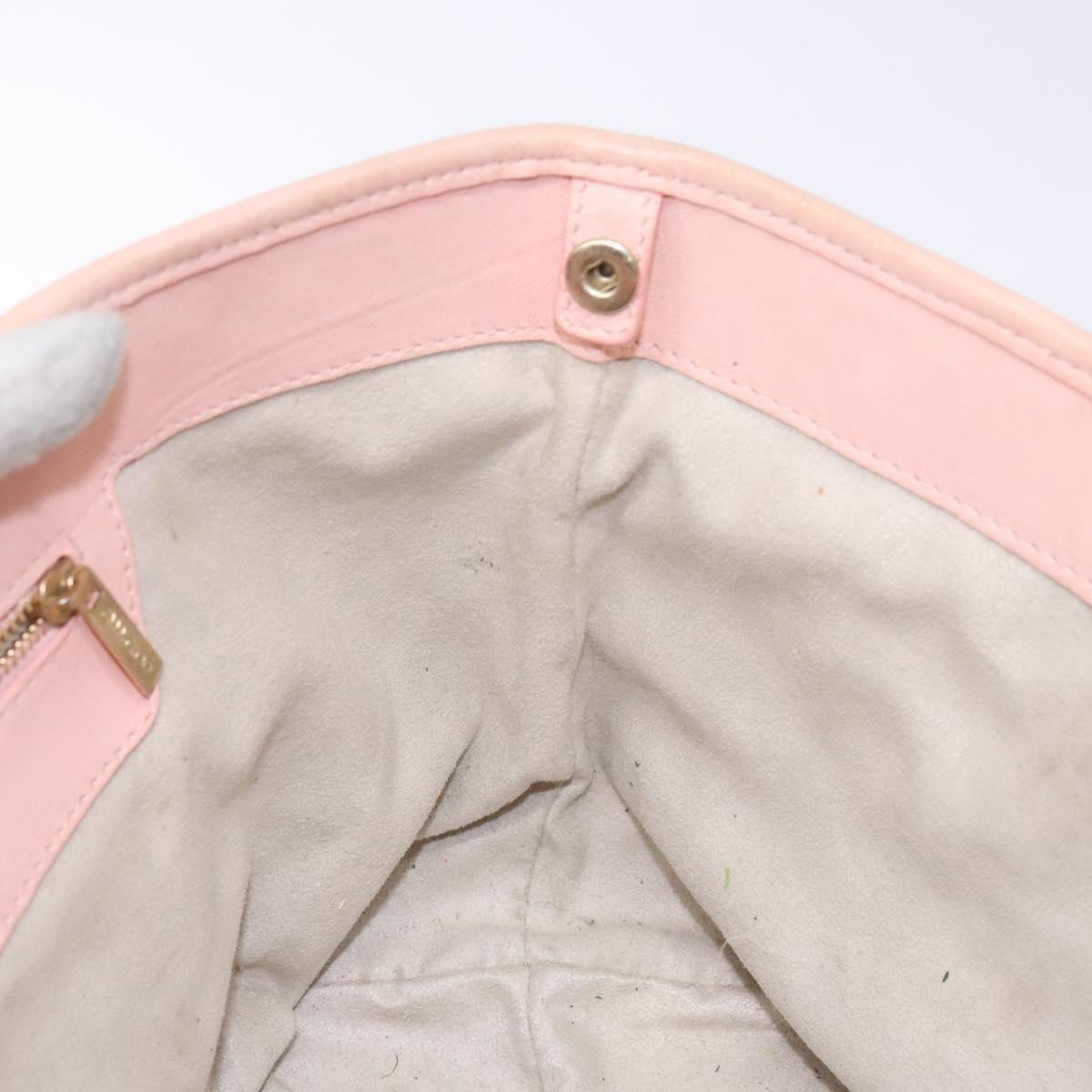 Jimmy Choo Studs Tote Bag Leather Pink Gold Auth BA5187