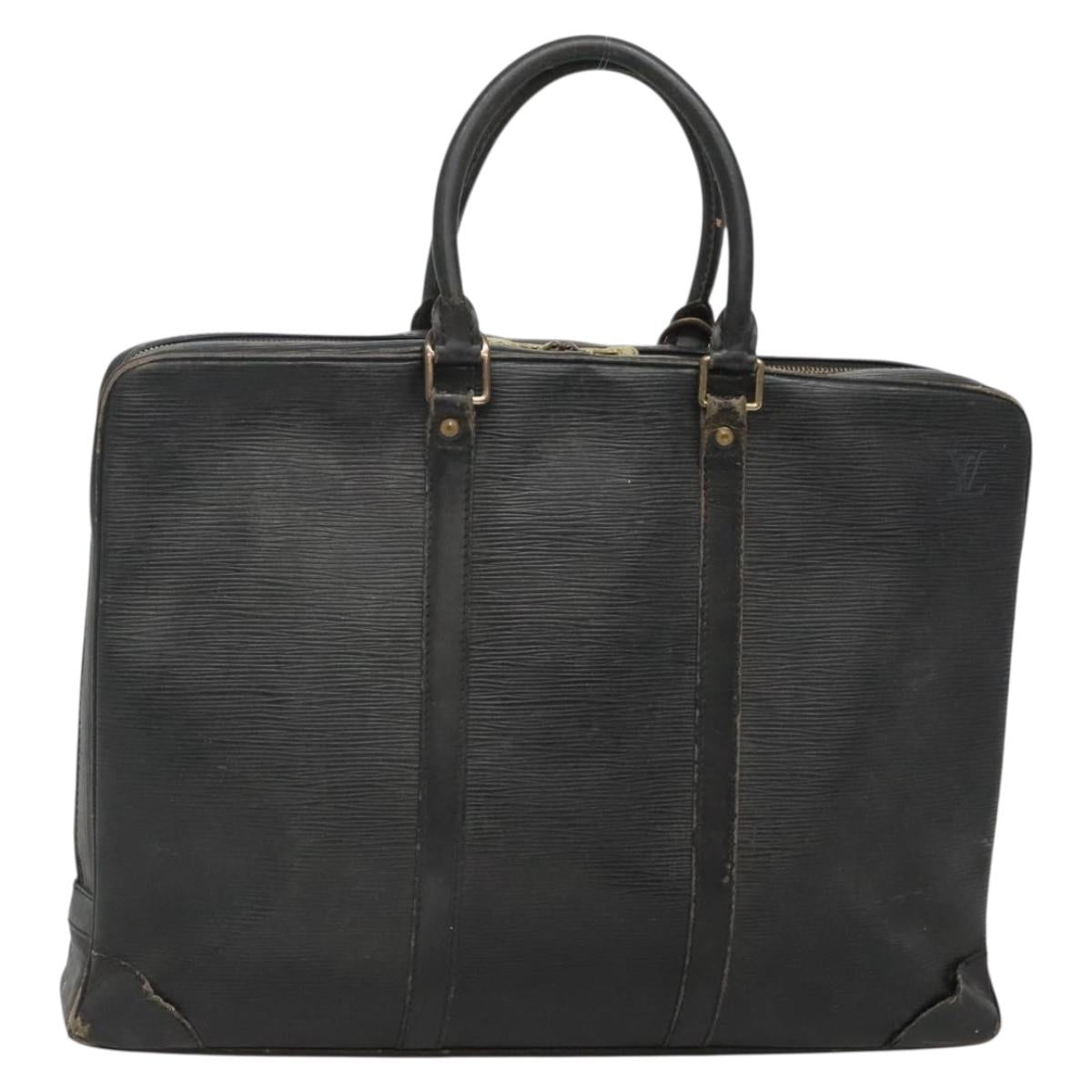 LOUIS VUITTON Epi Porte Documents Voyage Bag Black M54472 LV Auth BA5189
