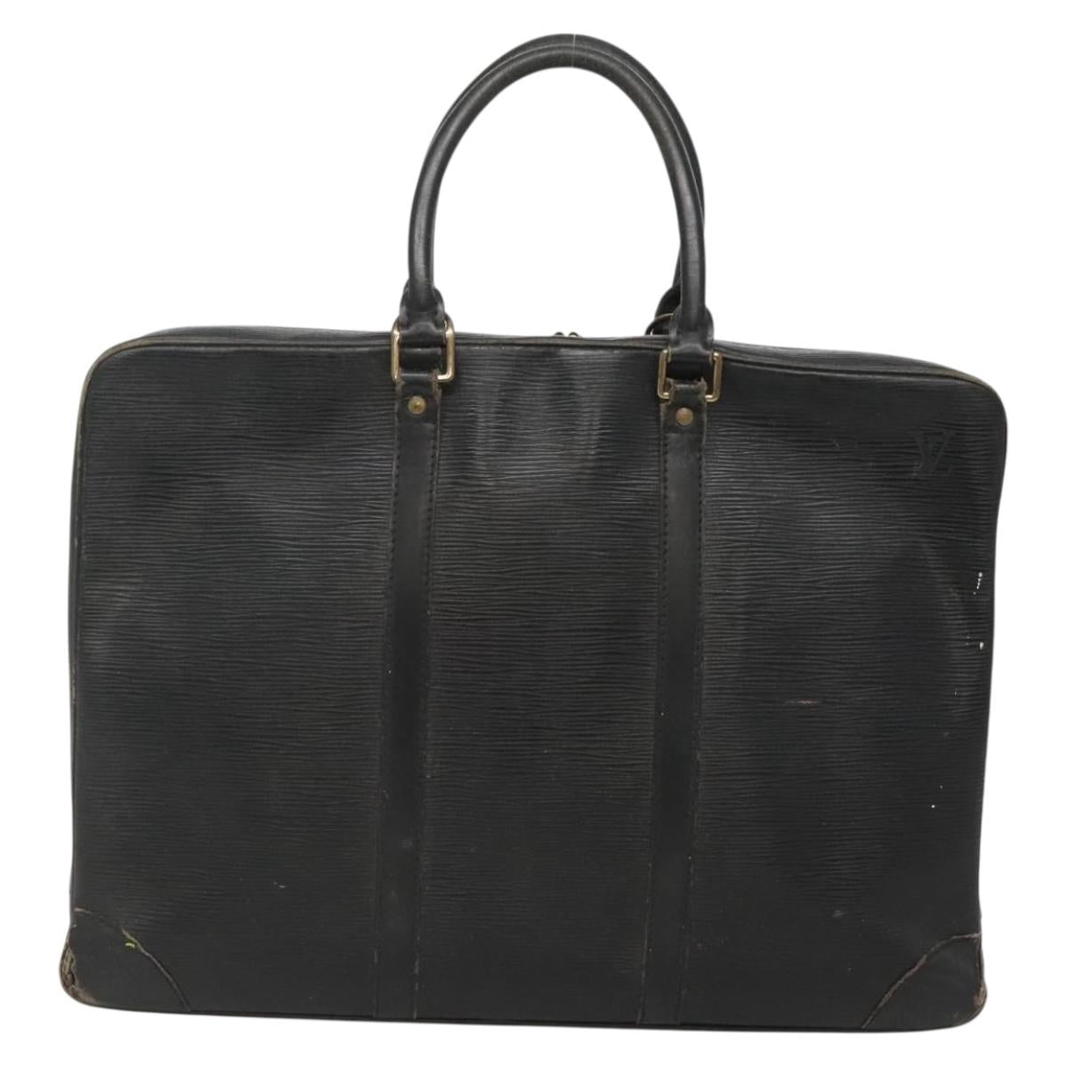 LOUIS VUITTON Epi Porte Documents Voyage Bag Black M54472 LV Auth BA5189