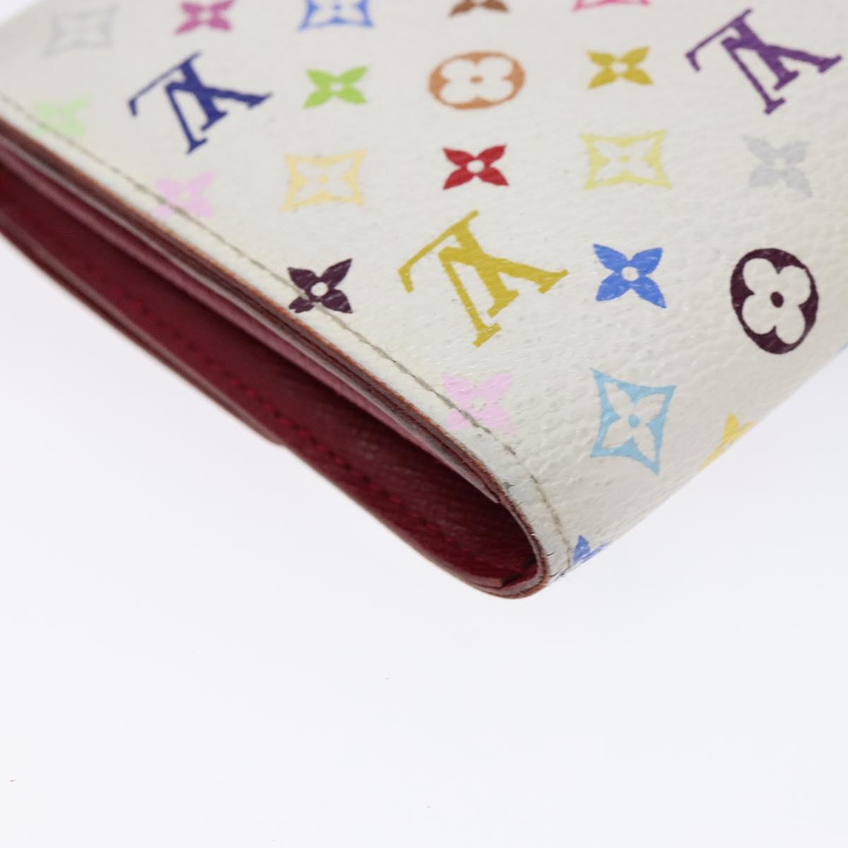LOUIS VUITTON Multicolor Portefeuille Sarah Wallet White M93532 LV Auth BA5191