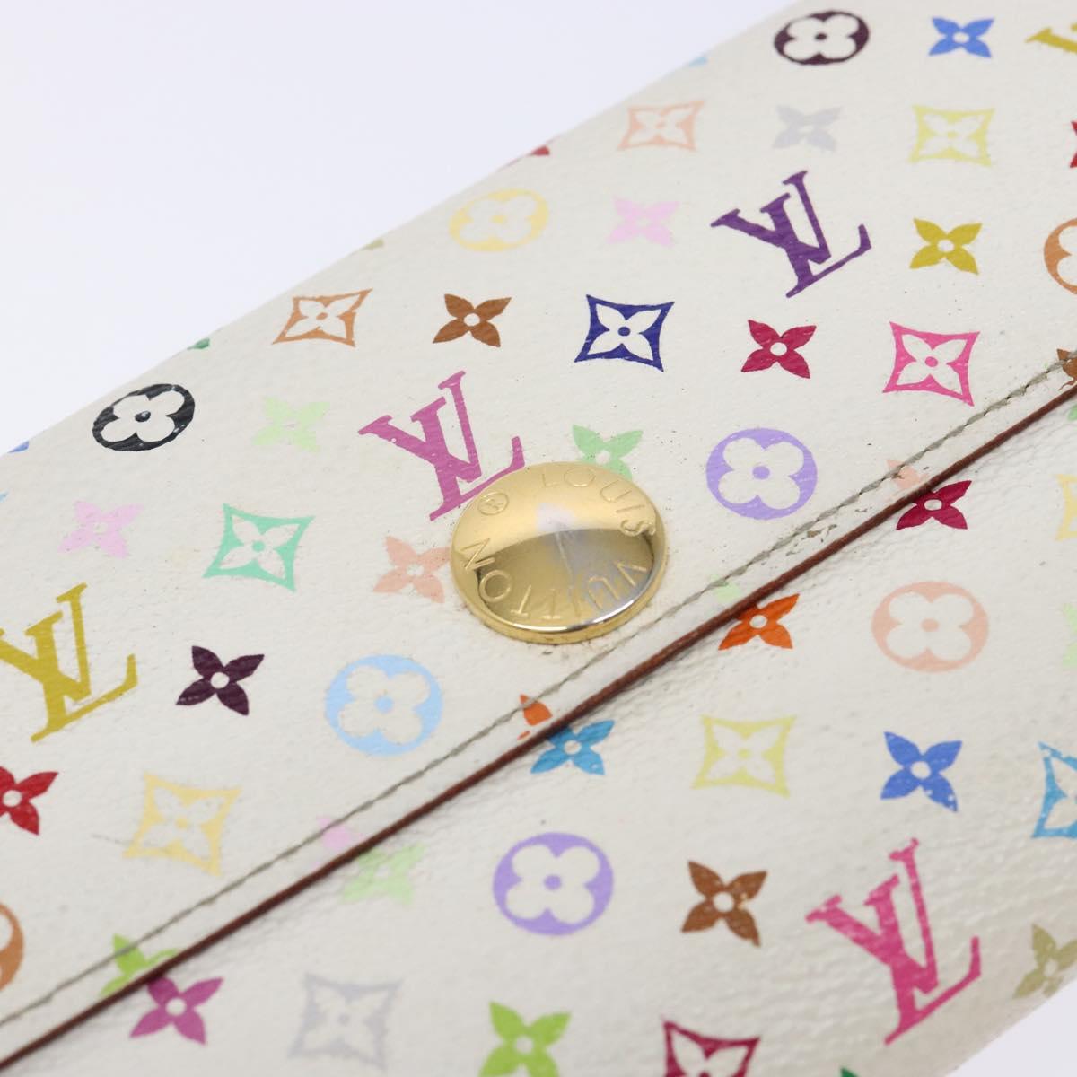 LOUIS VUITTON Multicolor Portefeuille Sarah Wallet White M93532 LV Auth BA5191