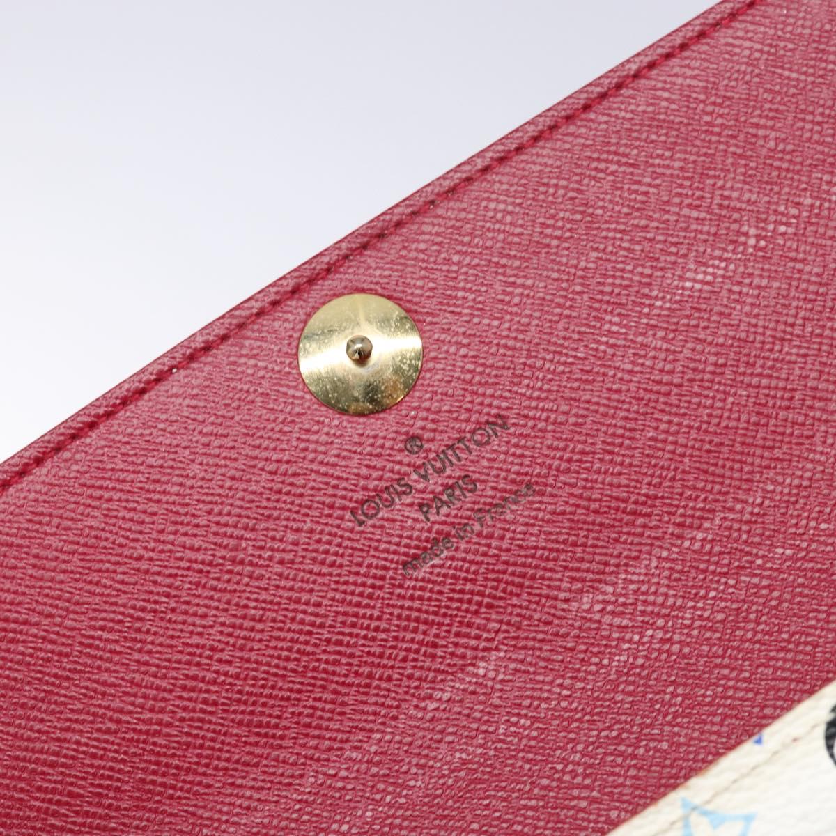 LOUIS VUITTON Multicolor Portefeuille Sarah Wallet White M93532 LV Auth BA5191