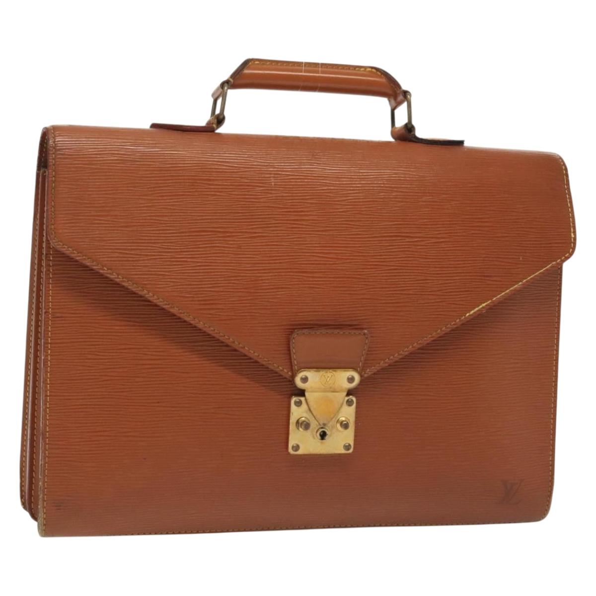 LOUIS VUITTON Epi Serviette Conseiller Briefcase Brown M54423 LV Auth BA5192