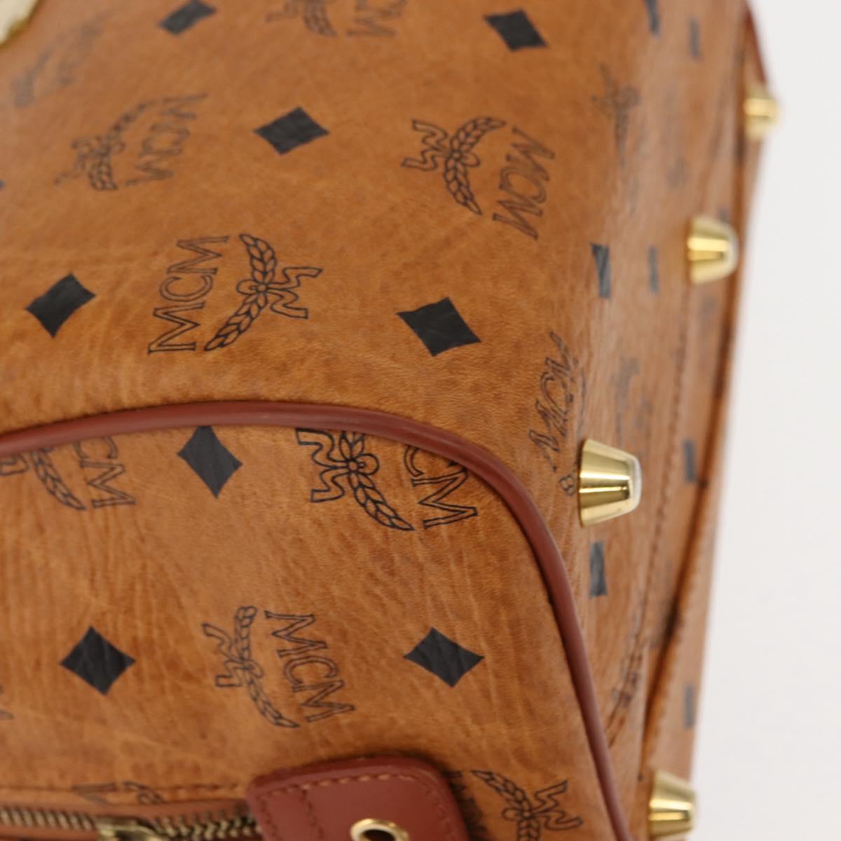 MCM Vicetos Logogram Hand Bag PVC 2way Brown Gold Auth BA5195