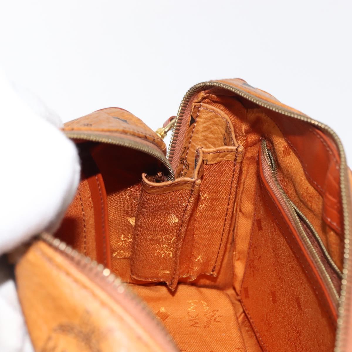 MCM Vicetos Logogram Hand Bag PVC 2way Brown Gold Auth BA5195