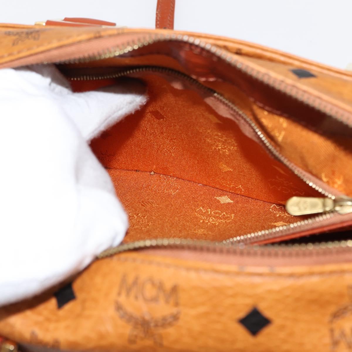 MCM Vicetos Logogram Hand Bag PVC 2way Brown Gold Auth BA5195