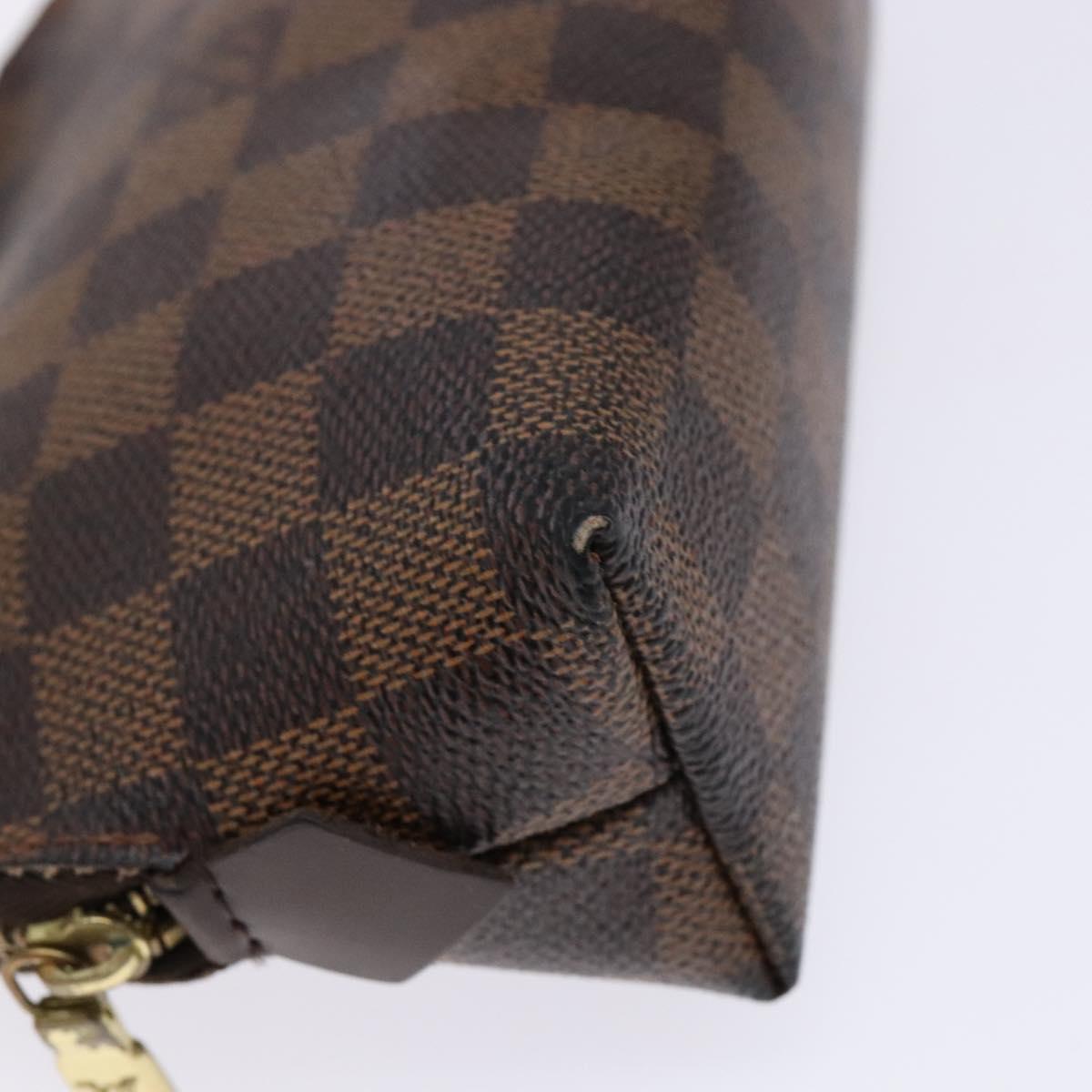 LOUIS VUITTON Damier Ebene Pochette Cosmetic PM Pouch N47516 LV Auth BA5200