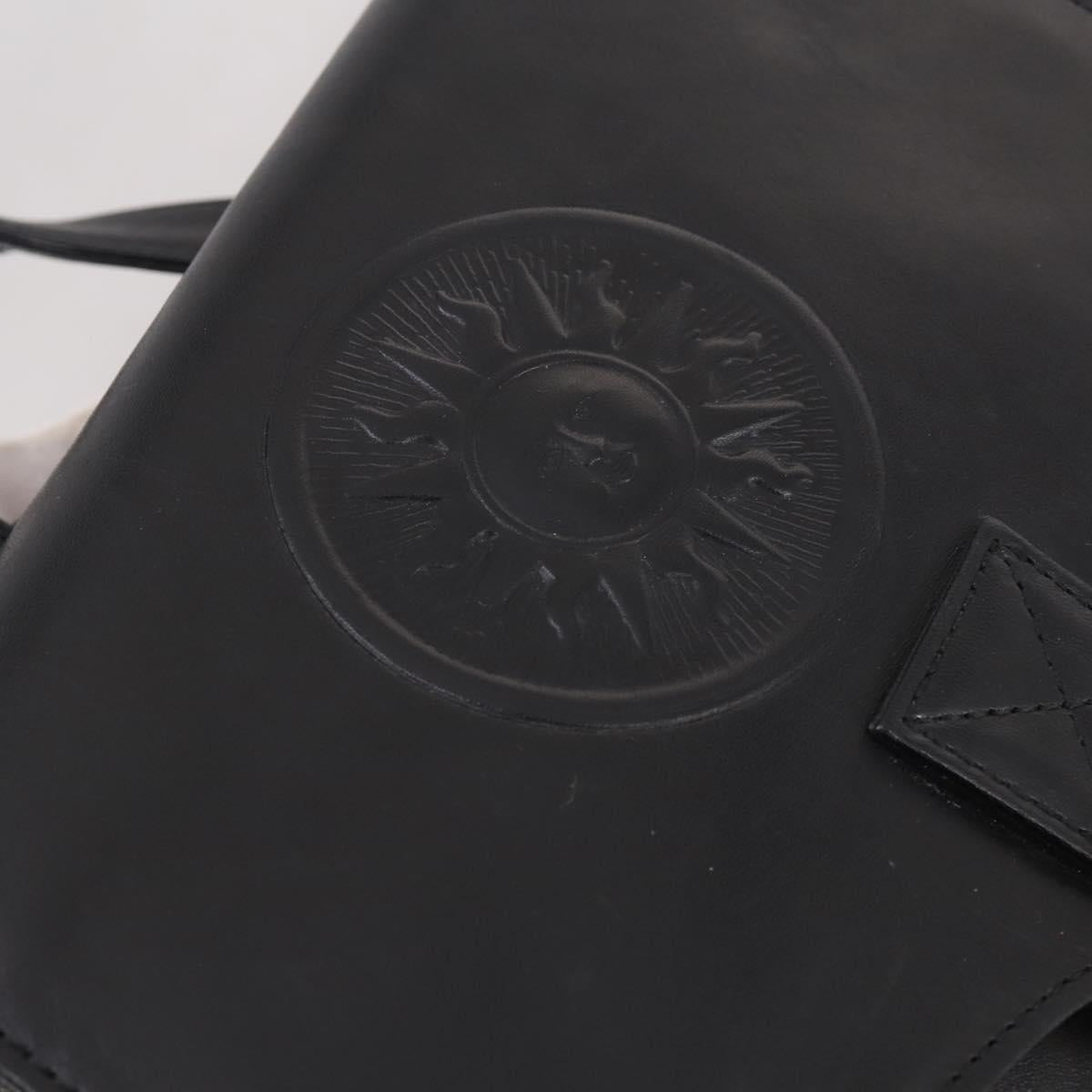 Gianni Versace Backpack Leather Black Gold Auth BA5214