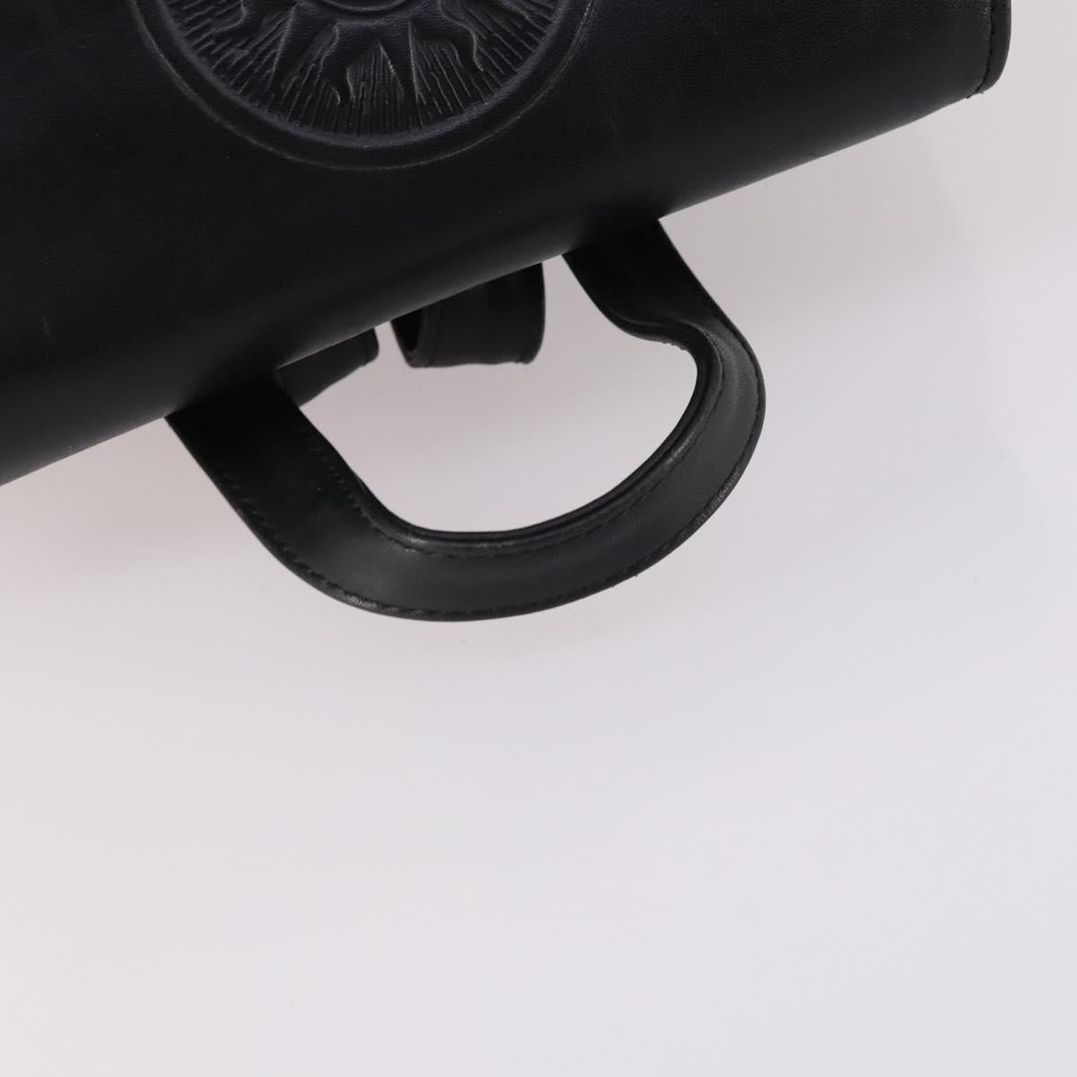 Gianni Versace Backpack Leather Black Gold Auth BA5214