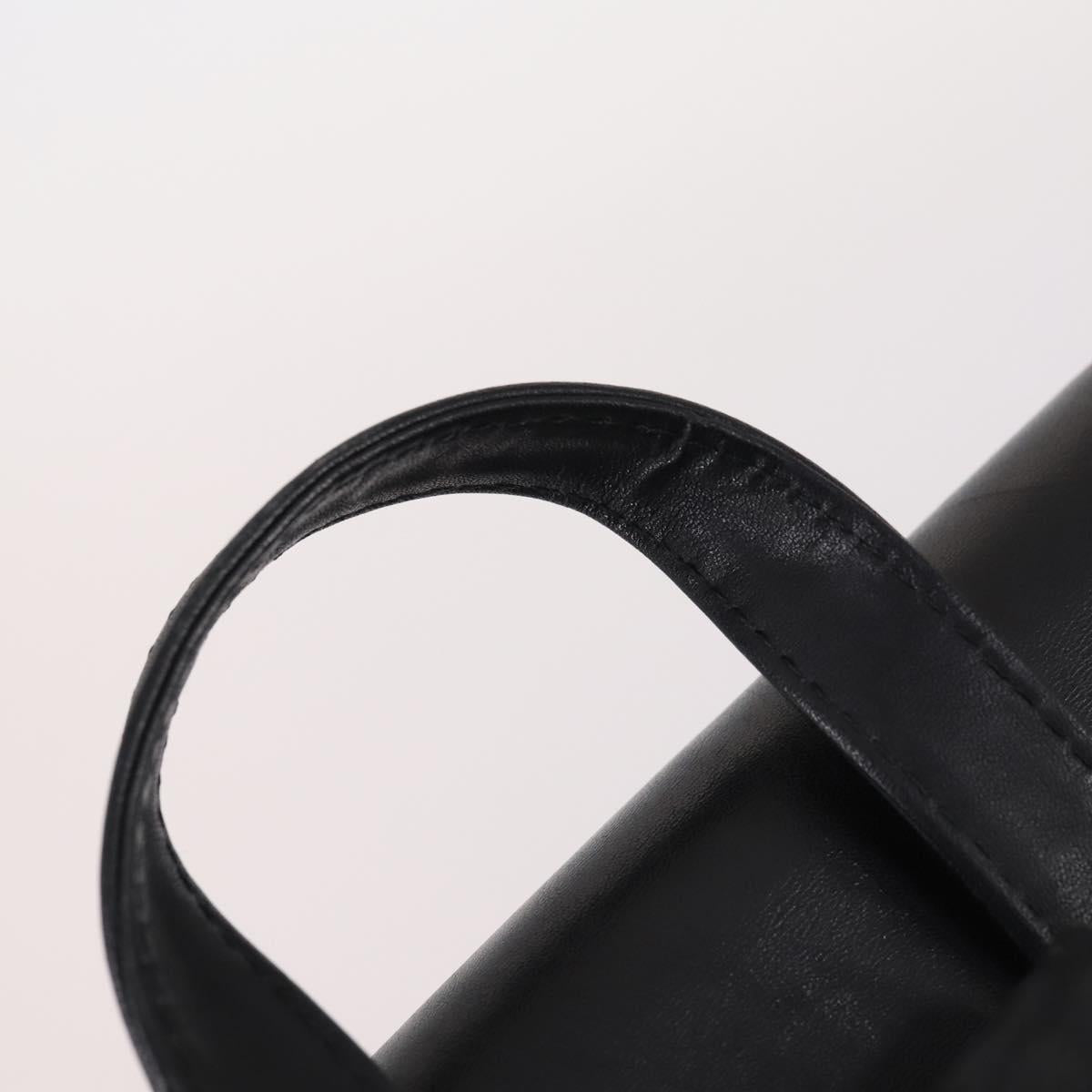 Gianni Versace Backpack Leather Black Gold Auth BA5214