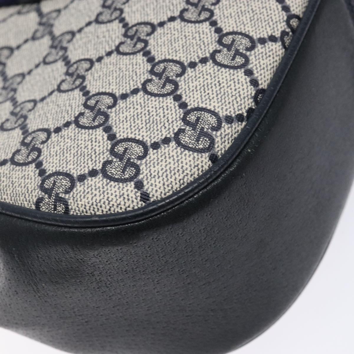 GUCCI GG Supreme Sherry Line Shoulder Bag PVC Navy Gold 72 02 024 Auth BA5227