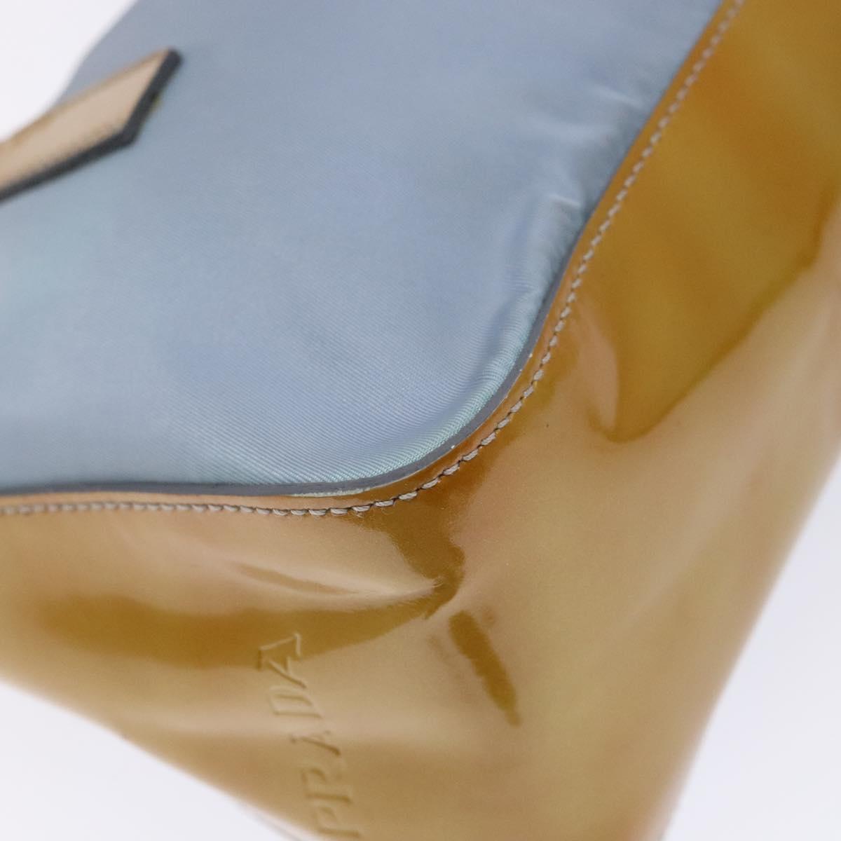 PRADA Shoulder Bag Nylon Light Blue Silver Auth BA5240