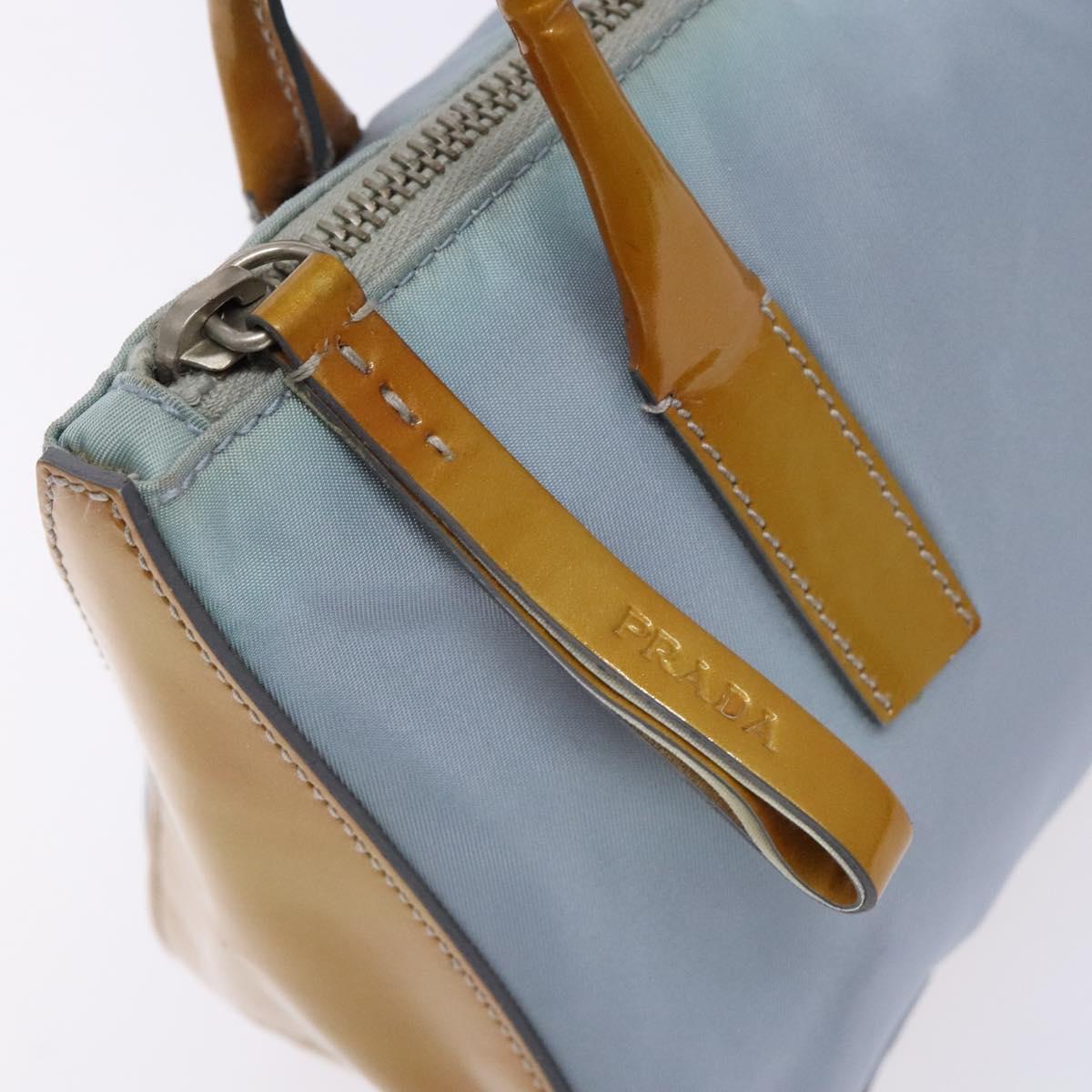 PRADA Shoulder Bag Nylon Light Blue Silver Auth BA5240
