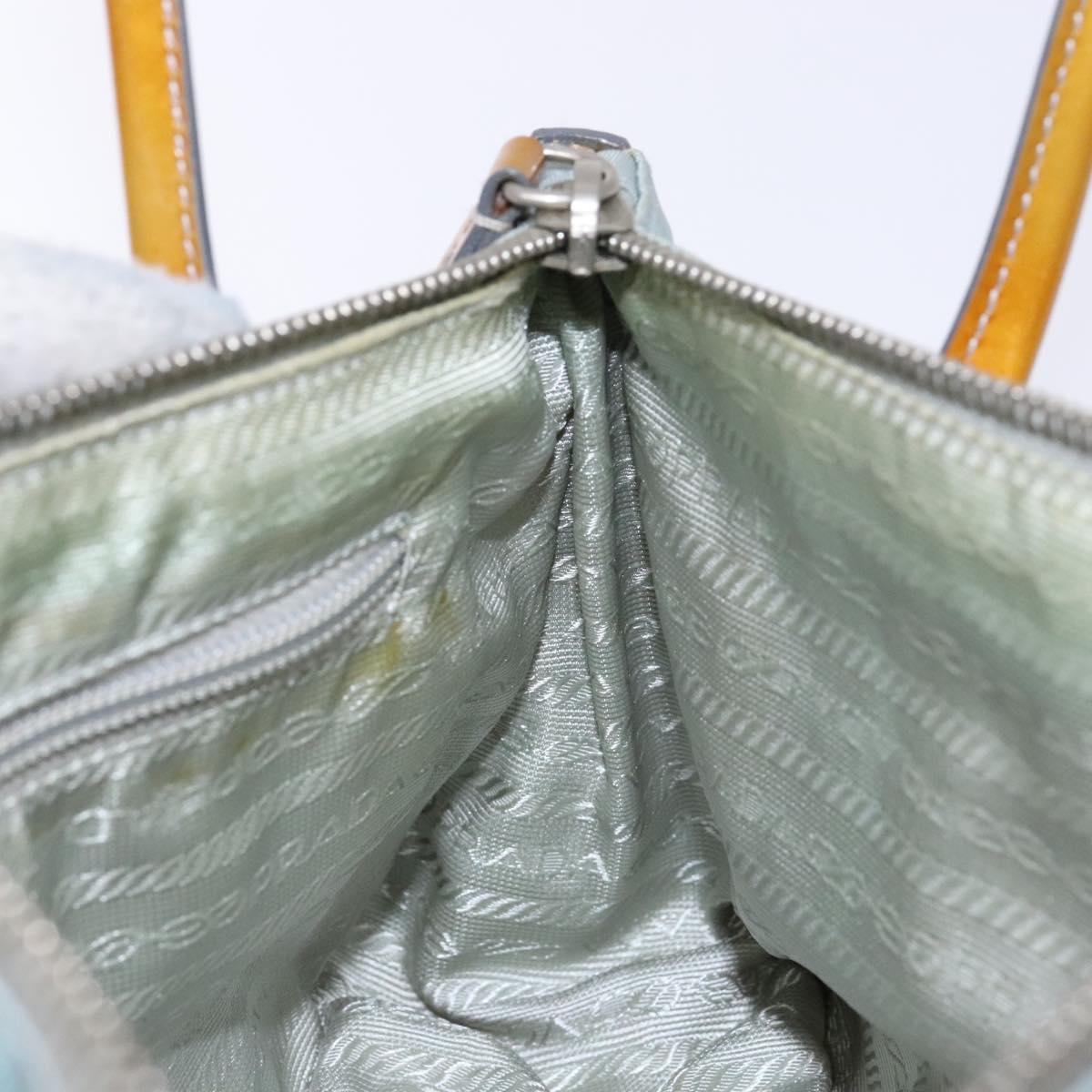 PRADA Shoulder Bag Nylon Light Blue Silver Auth BA5240