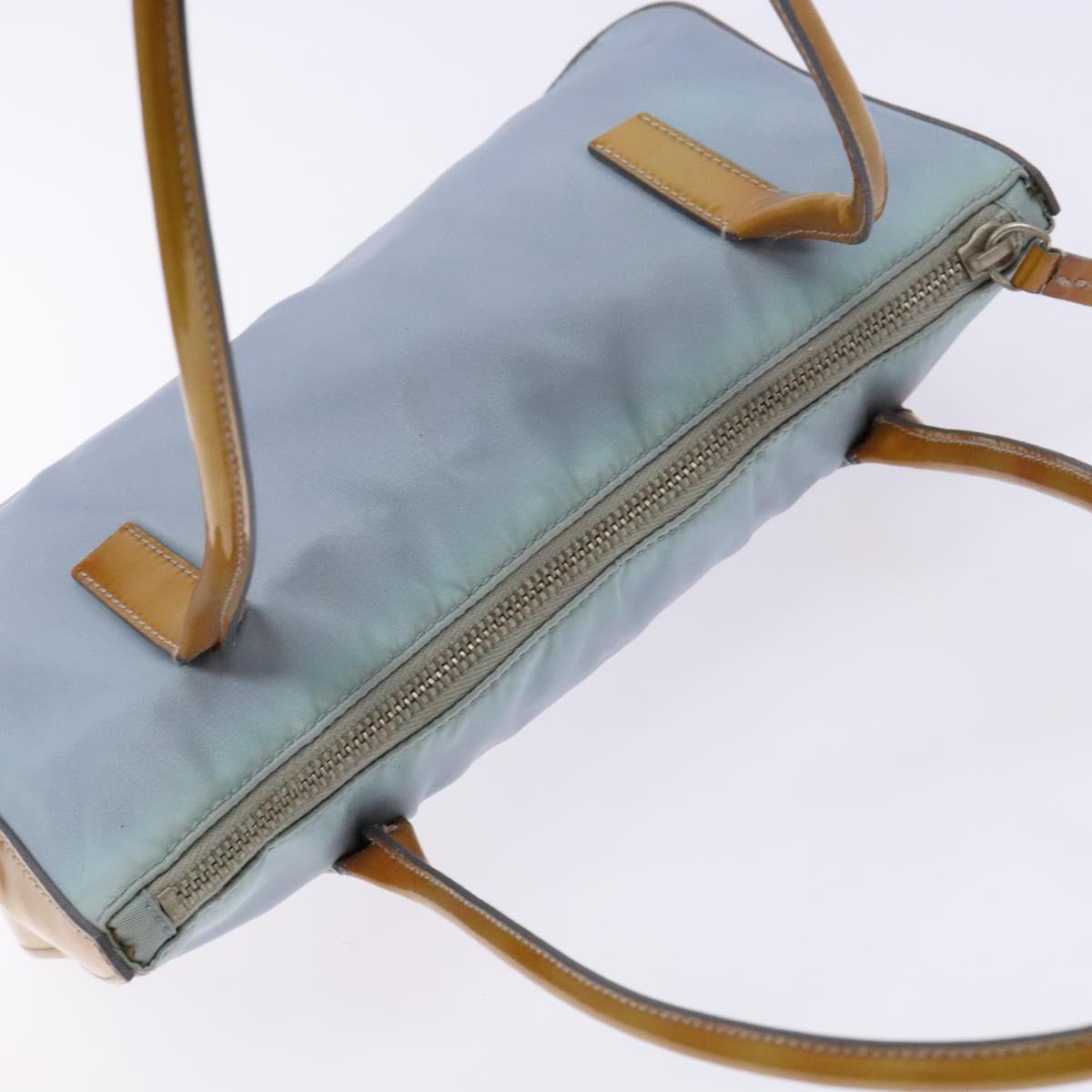 PRADA Shoulder Bag Nylon Light Blue Silver Auth BA5240