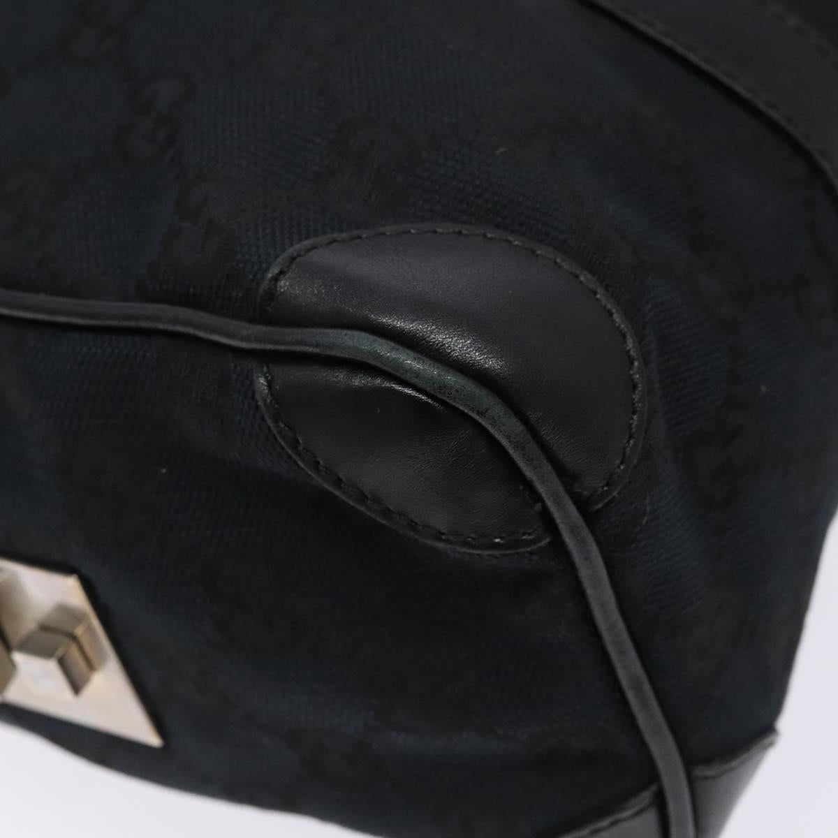 GUCCI GG Canvas Hand Bag Black Silver 000 0851 Auth BA5241