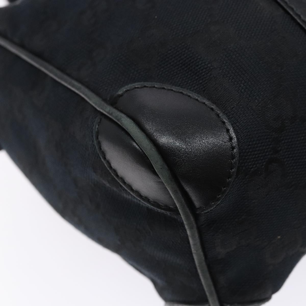 GUCCI GG Canvas Hand Bag Black Silver 000 0851 Auth BA5241