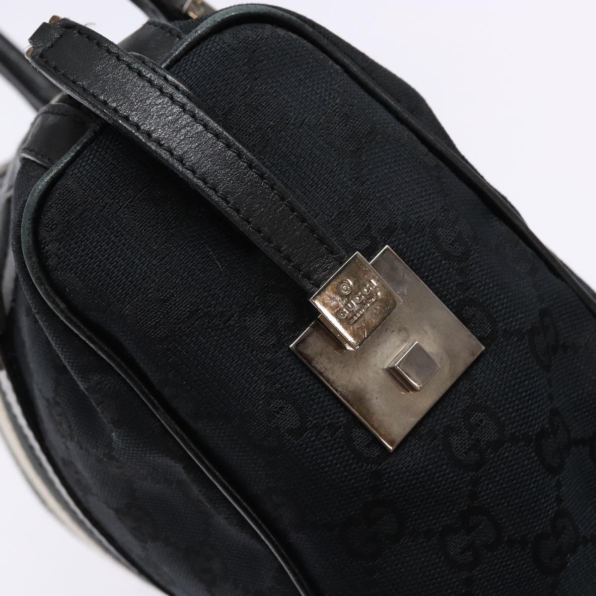 GUCCI GG Canvas Hand Bag Black Silver 000 0851 Auth BA5241