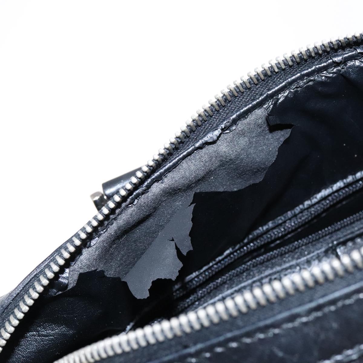 GUCCI GG Canvas Hand Bag Black Silver 000 0851 Auth BA5241