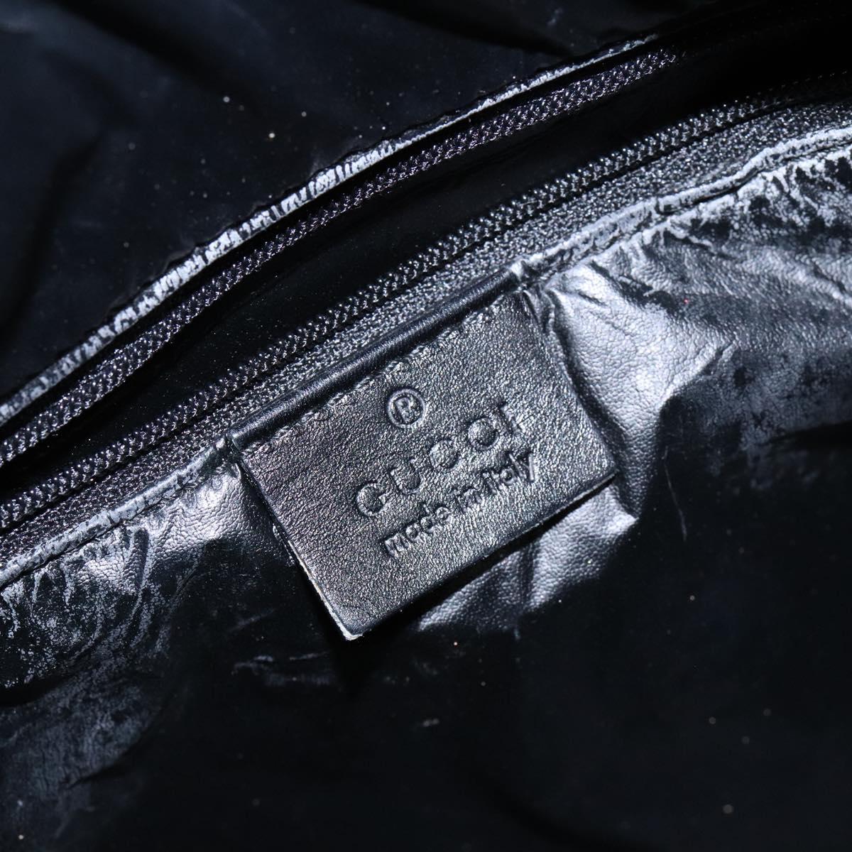GUCCI GG Canvas Hand Bag Black Silver 000 0851 Auth BA5241