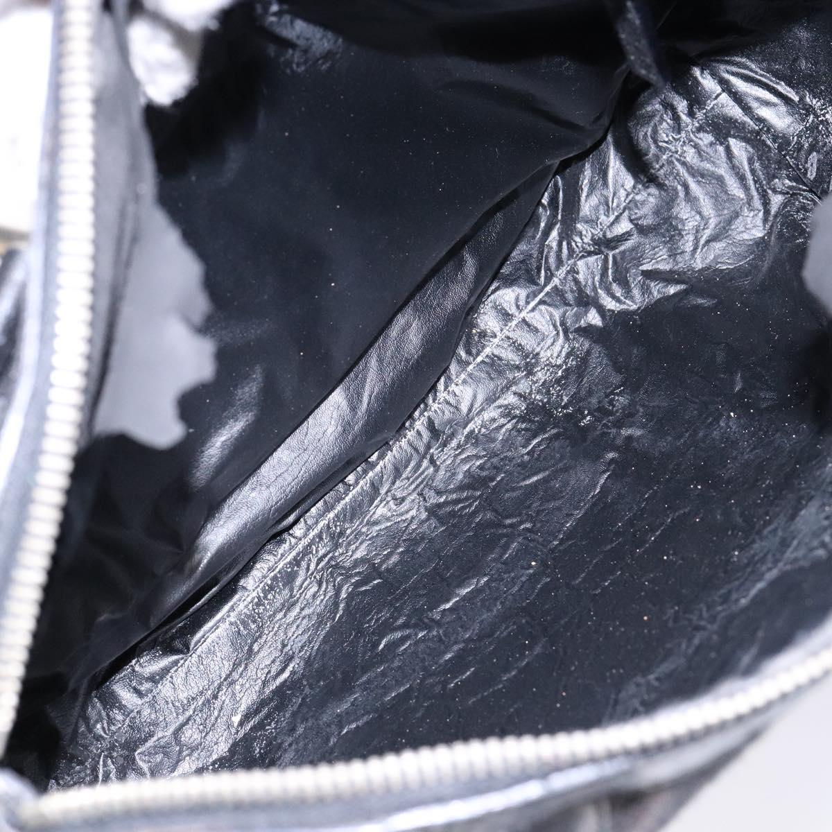 GUCCI GG Canvas Hand Bag Black Silver 000 0851 Auth BA5241
