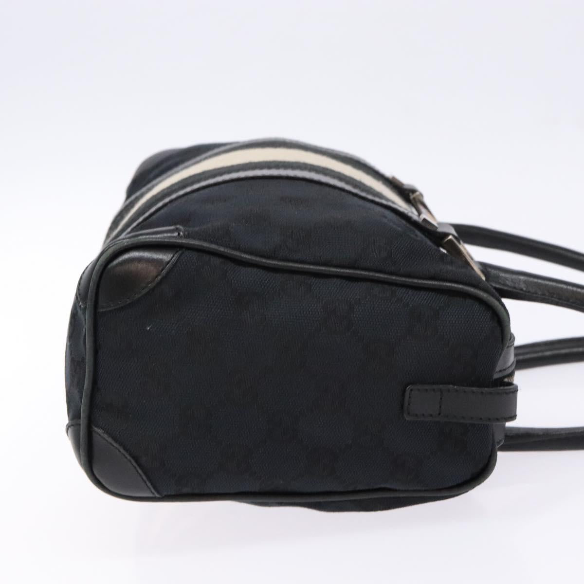 GUCCI GG Canvas Hand Bag Black Silver 000 0851 Auth BA5241
