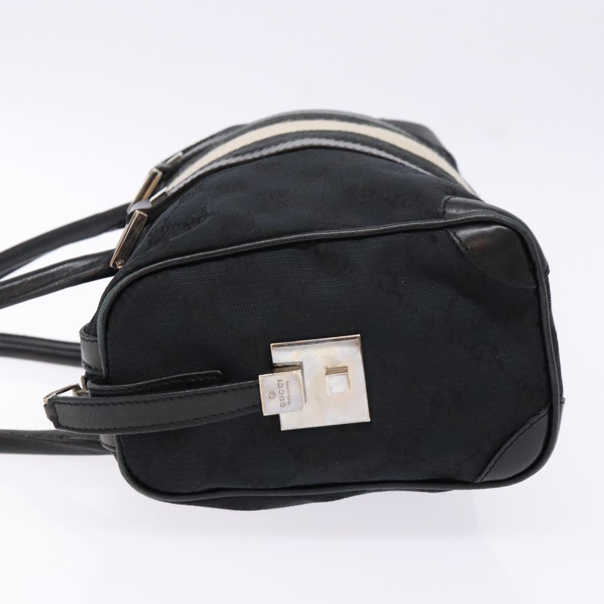 GUCCI GG Canvas Hand Bag Black Silver 000 0851 Auth BA5241