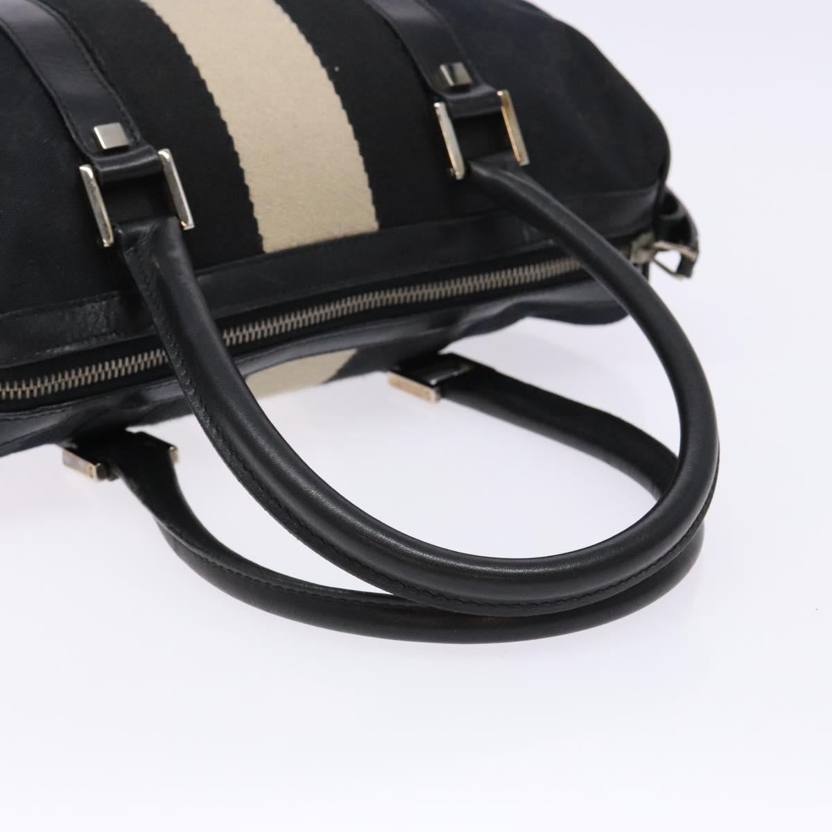 GUCCI GG Canvas Hand Bag Black Silver 000 0851 Auth BA5241