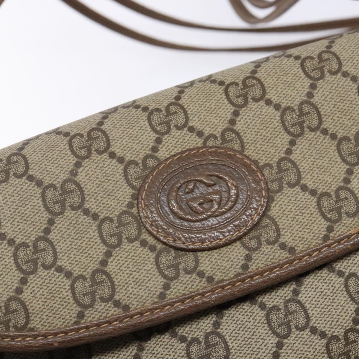 GUCCI GG Supreme Shoulder Bag PVC Beige Gold 007 105 0072 Auth BA5243