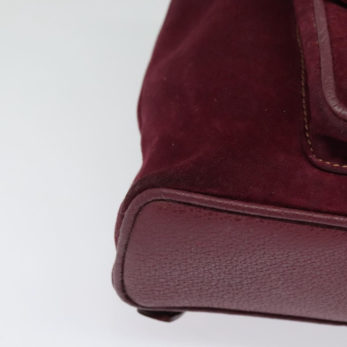 GUCCI Bamboo Backpack Suede Purple Gold 003 2058 0030 Auth BA5244