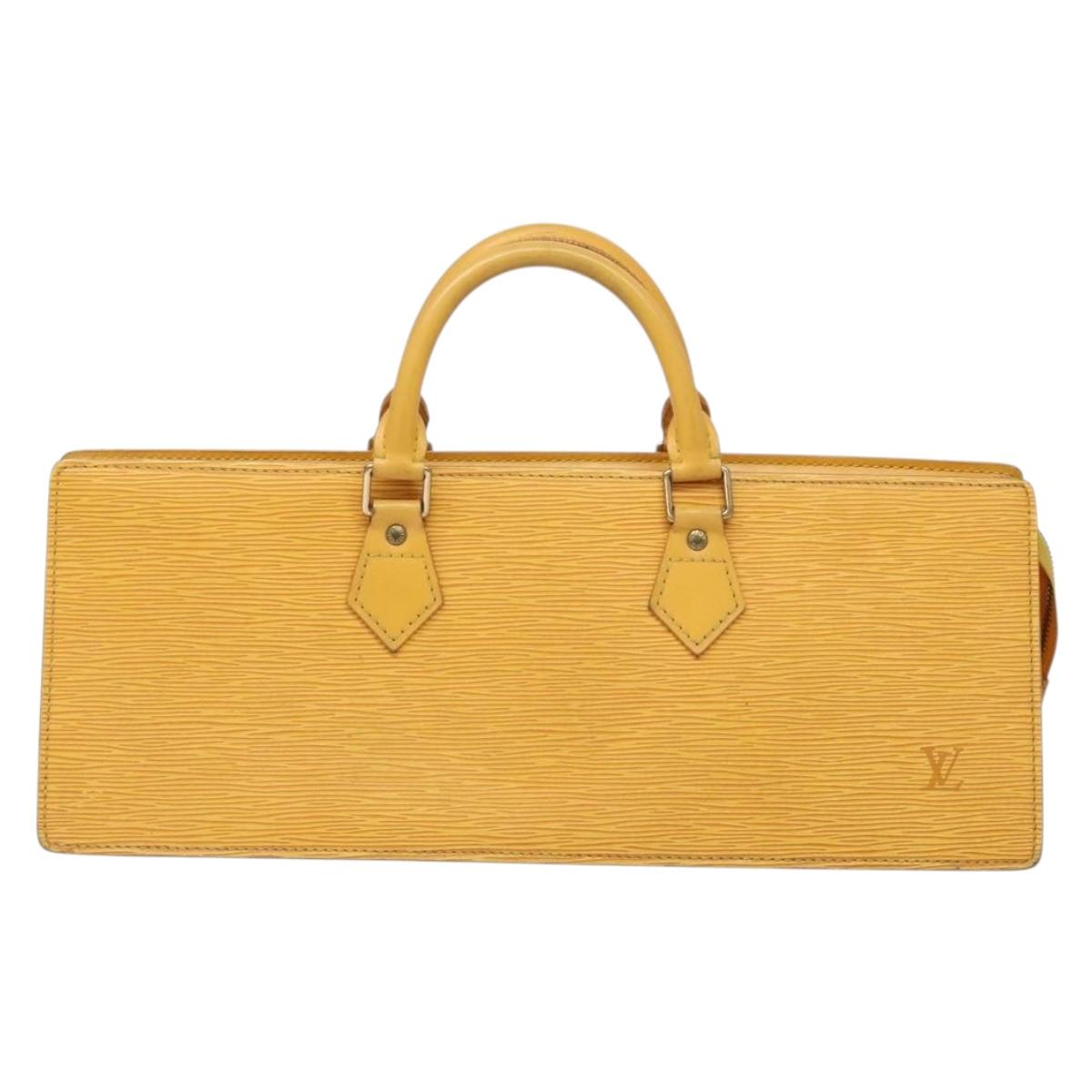 LOUIS VUITTON Epi Sac Triangle Hand Bag Yellow M52099 LV Auth BA5251