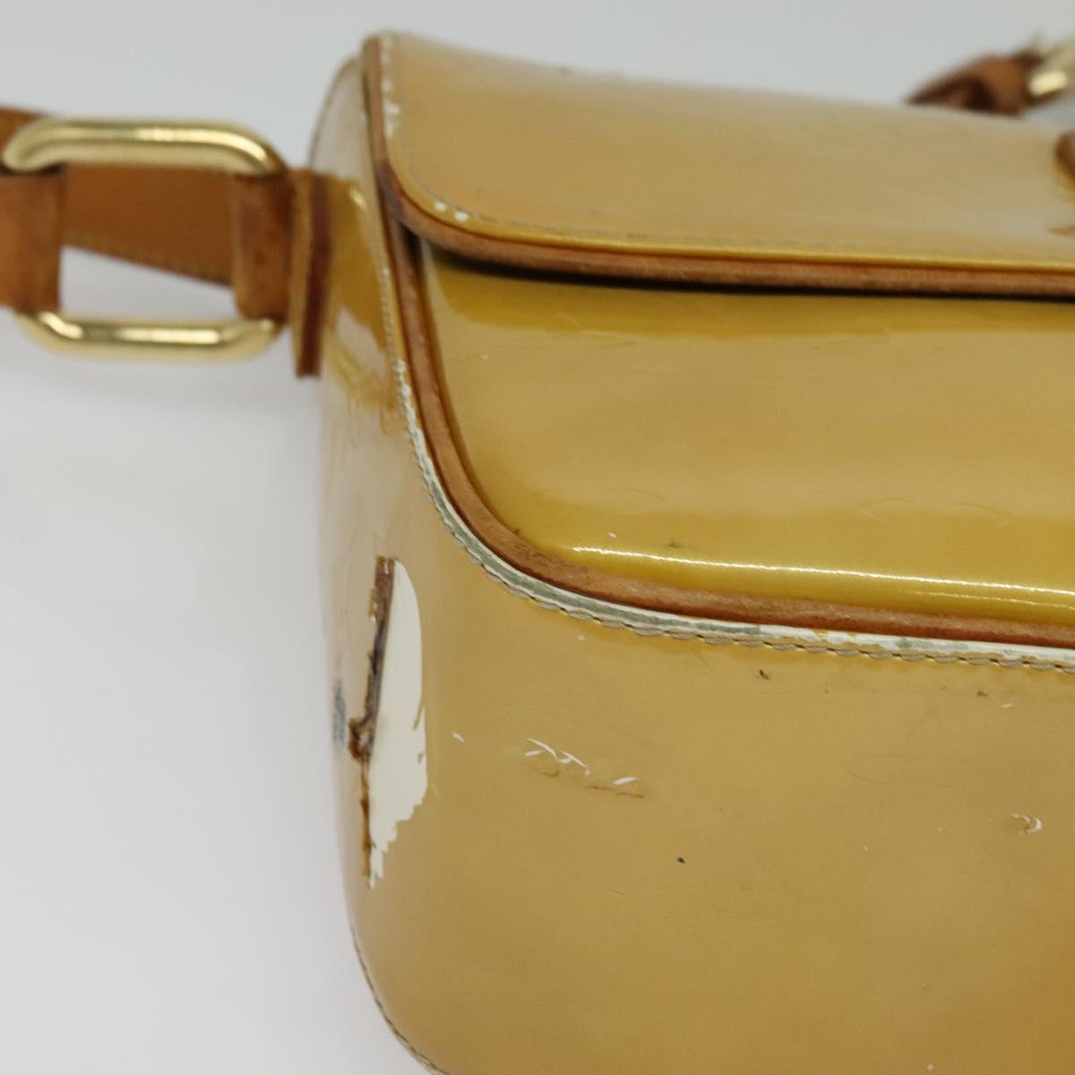 LOUIS VUITTON Monogram Vernis Christie GM Shoulder Bag Beige M91147 Auth BA5252