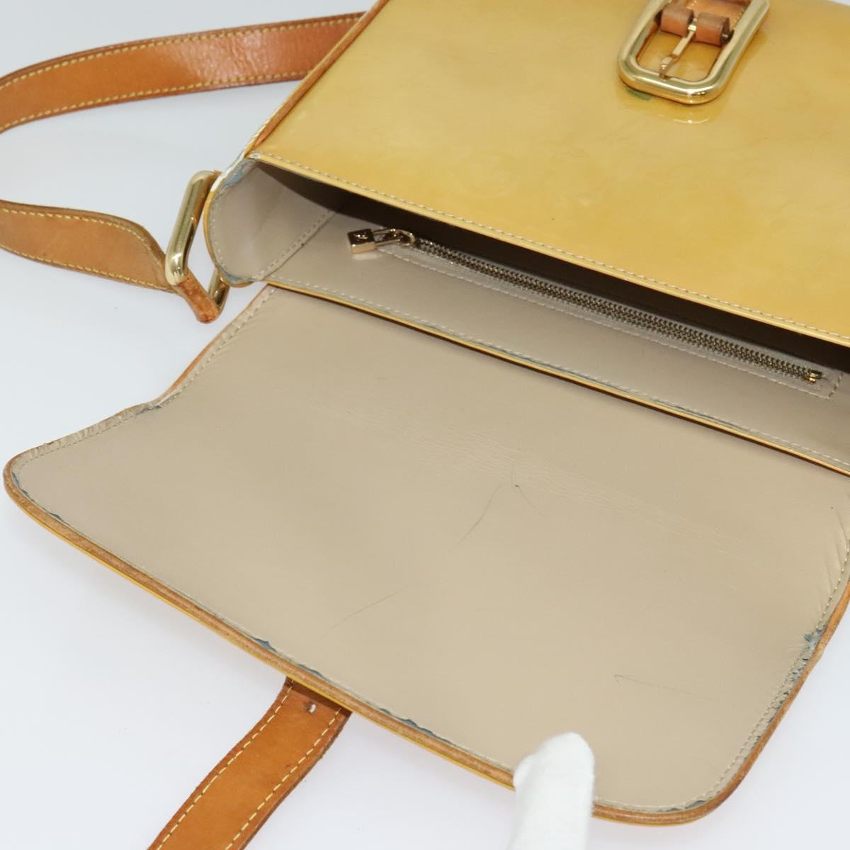 LOUIS VUITTON Monogram Vernis Christie GM Shoulder Bag Beige M91147 Auth BA5252