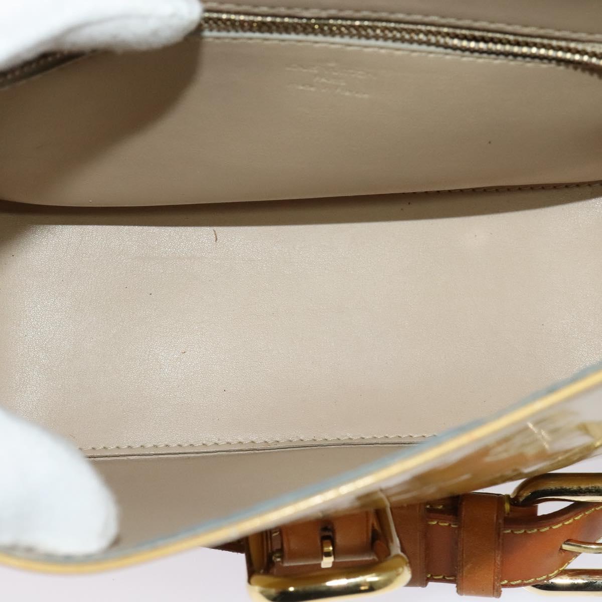 LOUIS VUITTON Monogram Vernis Christie GM Shoulder Bag Beige M91147 Auth BA5252