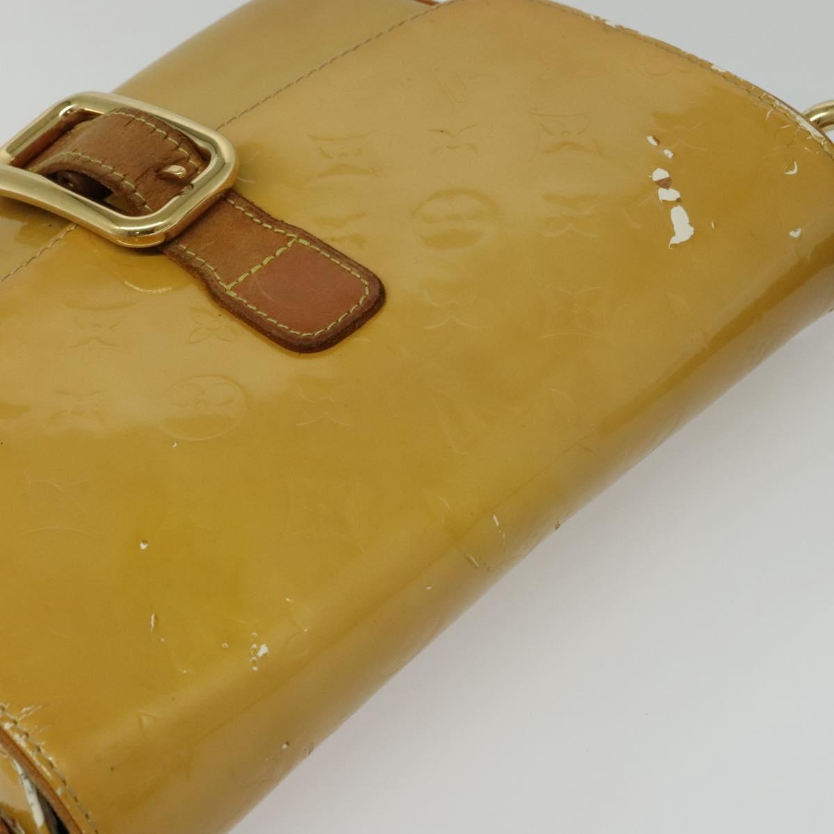 LOUIS VUITTON Monogram Vernis Christie GM Shoulder Bag Beige M91147 Auth BA5252