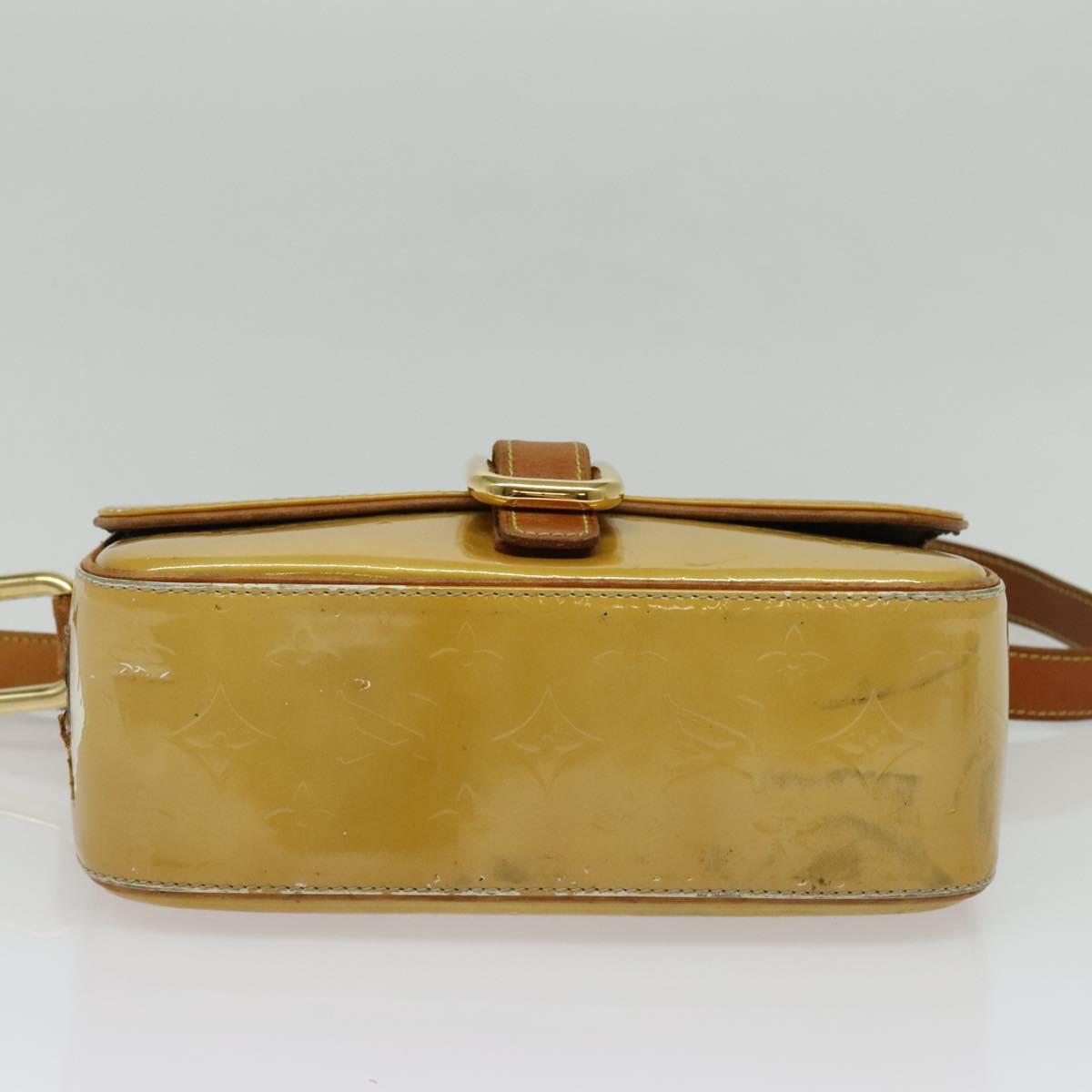 LOUIS VUITTON Monogram Vernis Christie GM Shoulder Bag Beige M91147 Auth BA5252