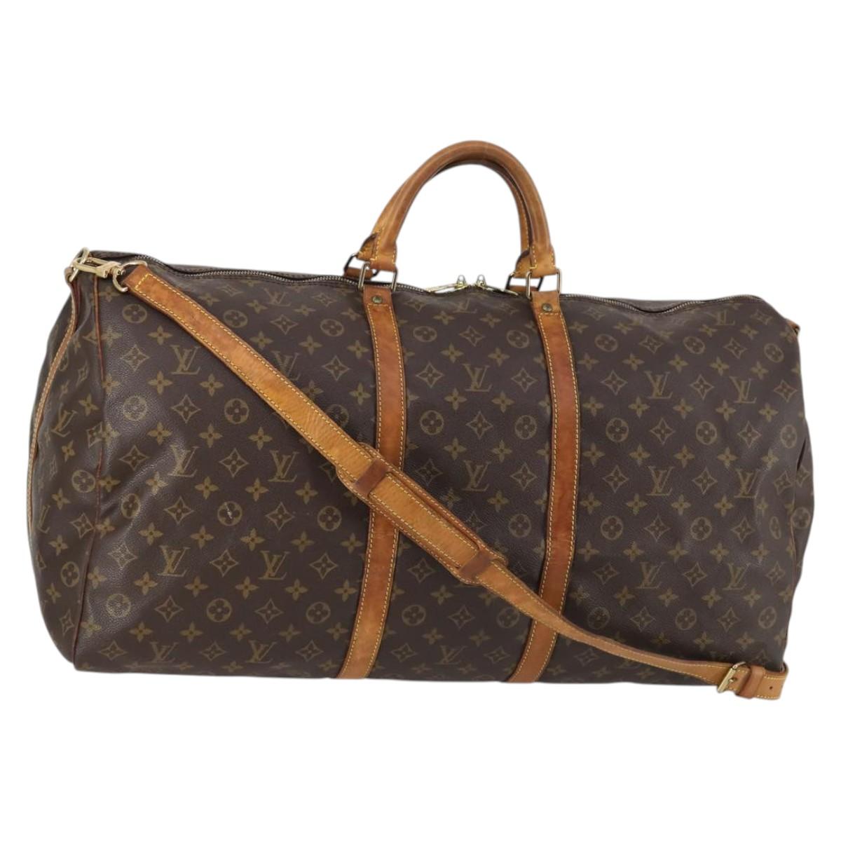 LOUIS VUITTON Monogram Keepall Bandouliere 60 Boston Bag M41412 LV Auth BA5254