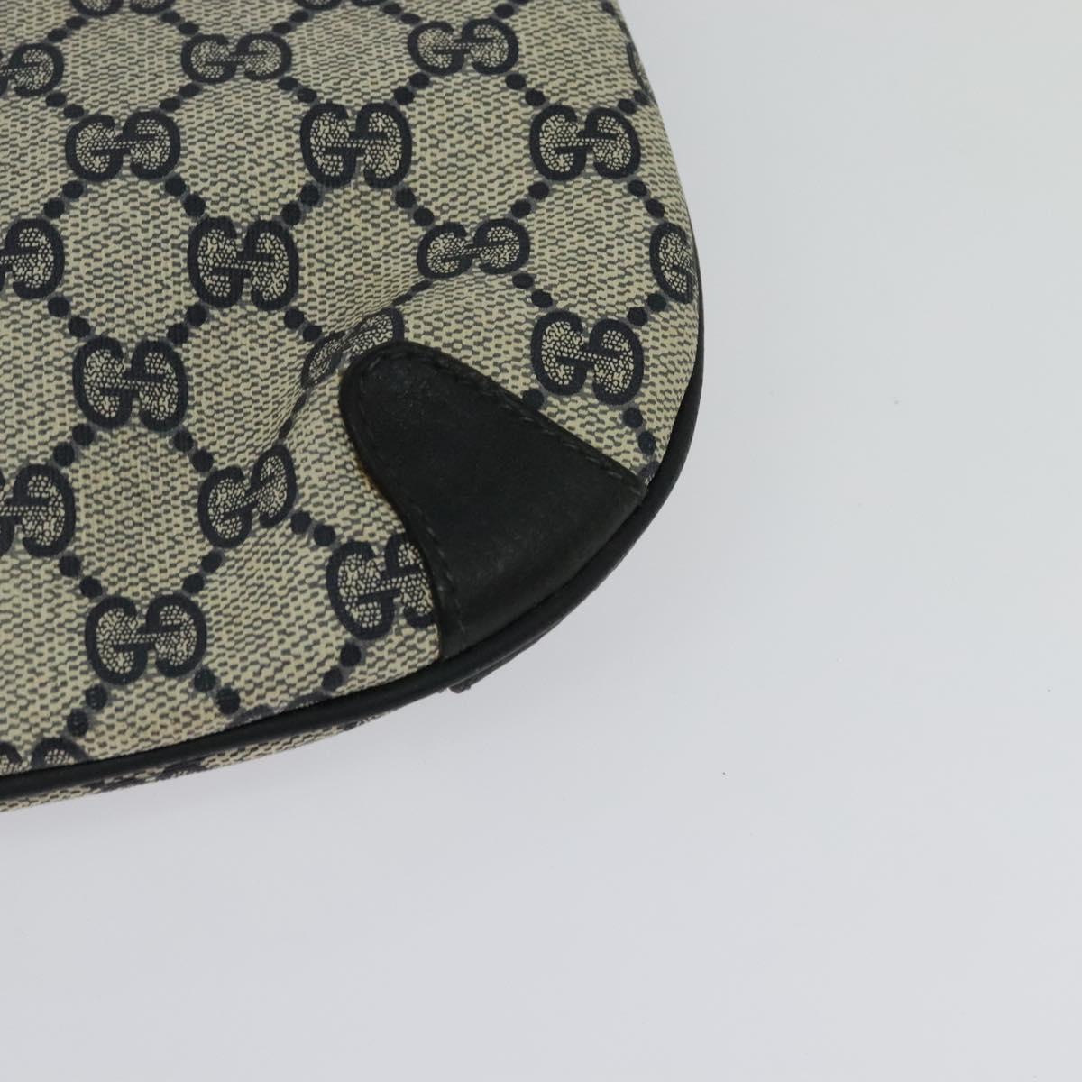 GUCCI GG Supreme Sherry Line Shoulder Bag PVC Navy Gold 39 02 026 Auth BA5255
