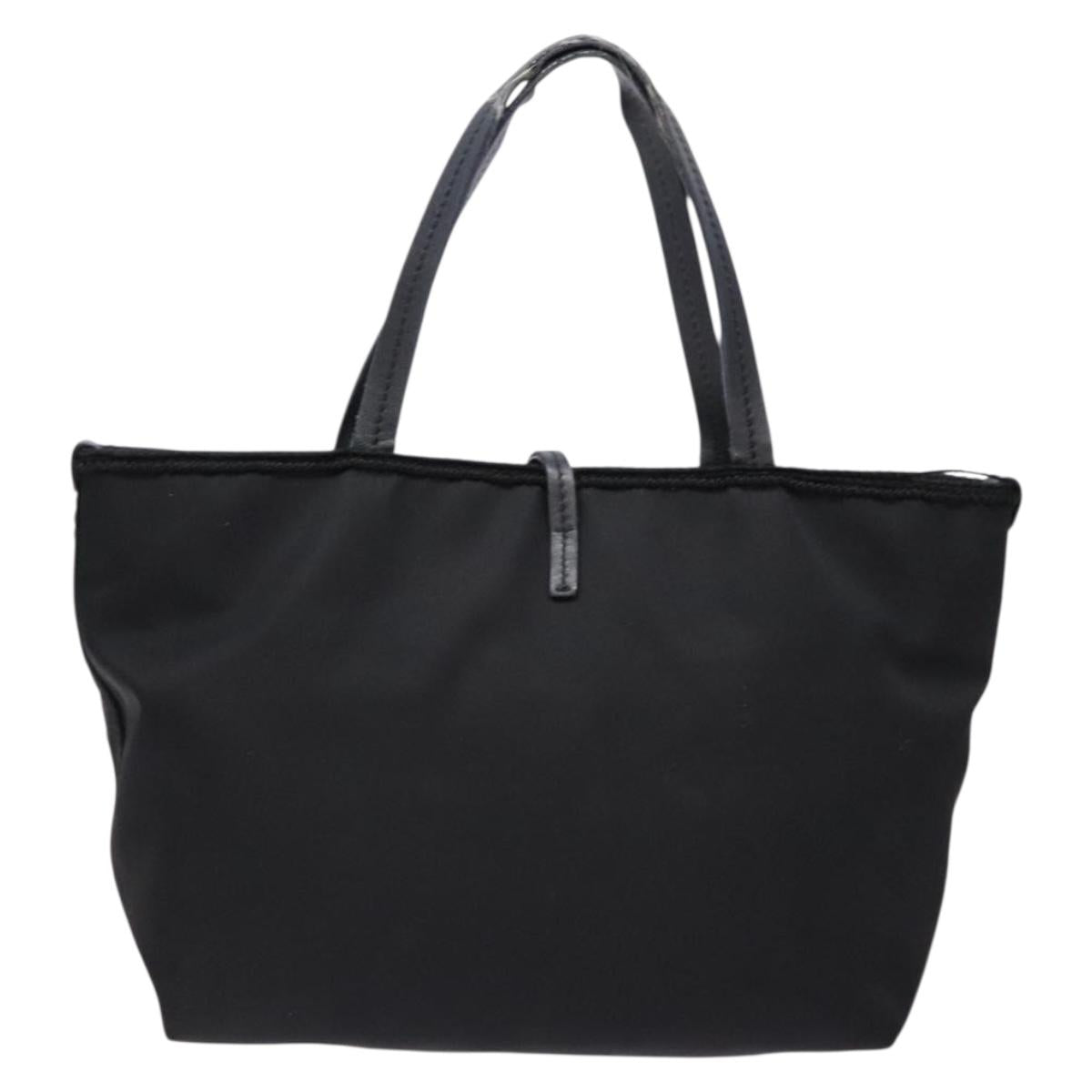 Salvatore Ferragamo Gancini Tote Bag Nylon Black Gold Auth BA5259